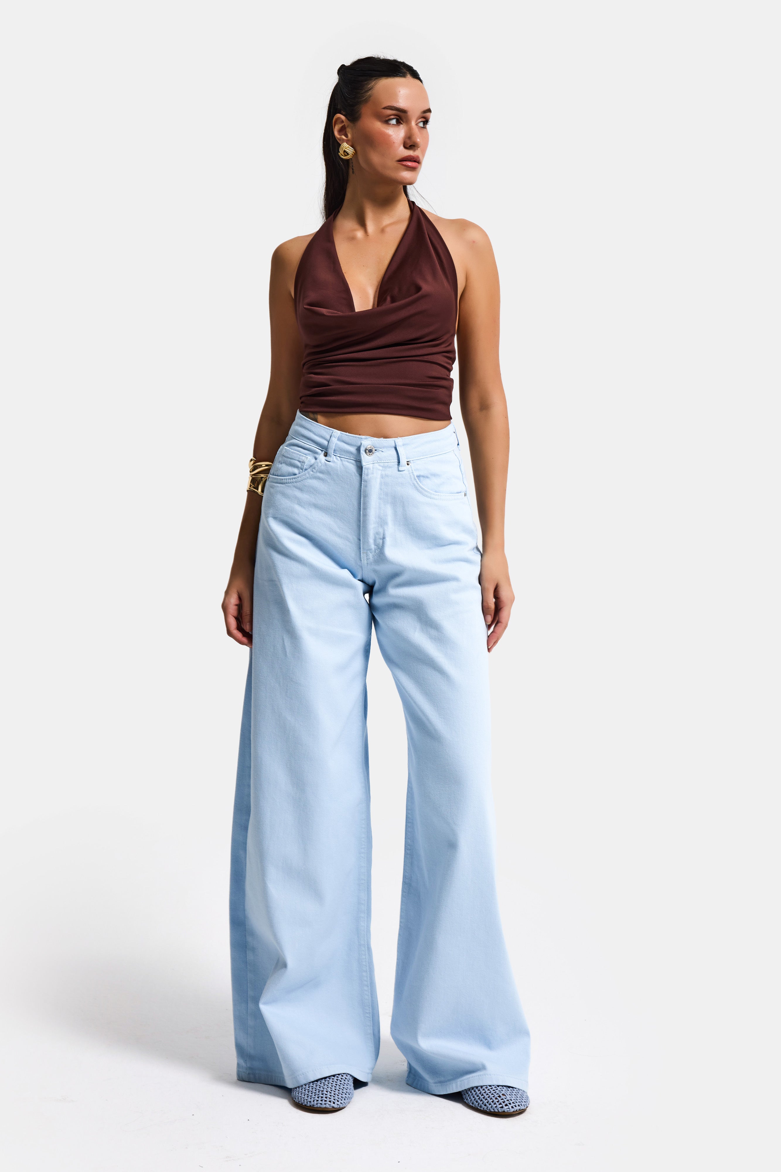 Kadın Bebe Mavisi 6s6-103  palazzo Fit Elastan Kumaş Denim Jean