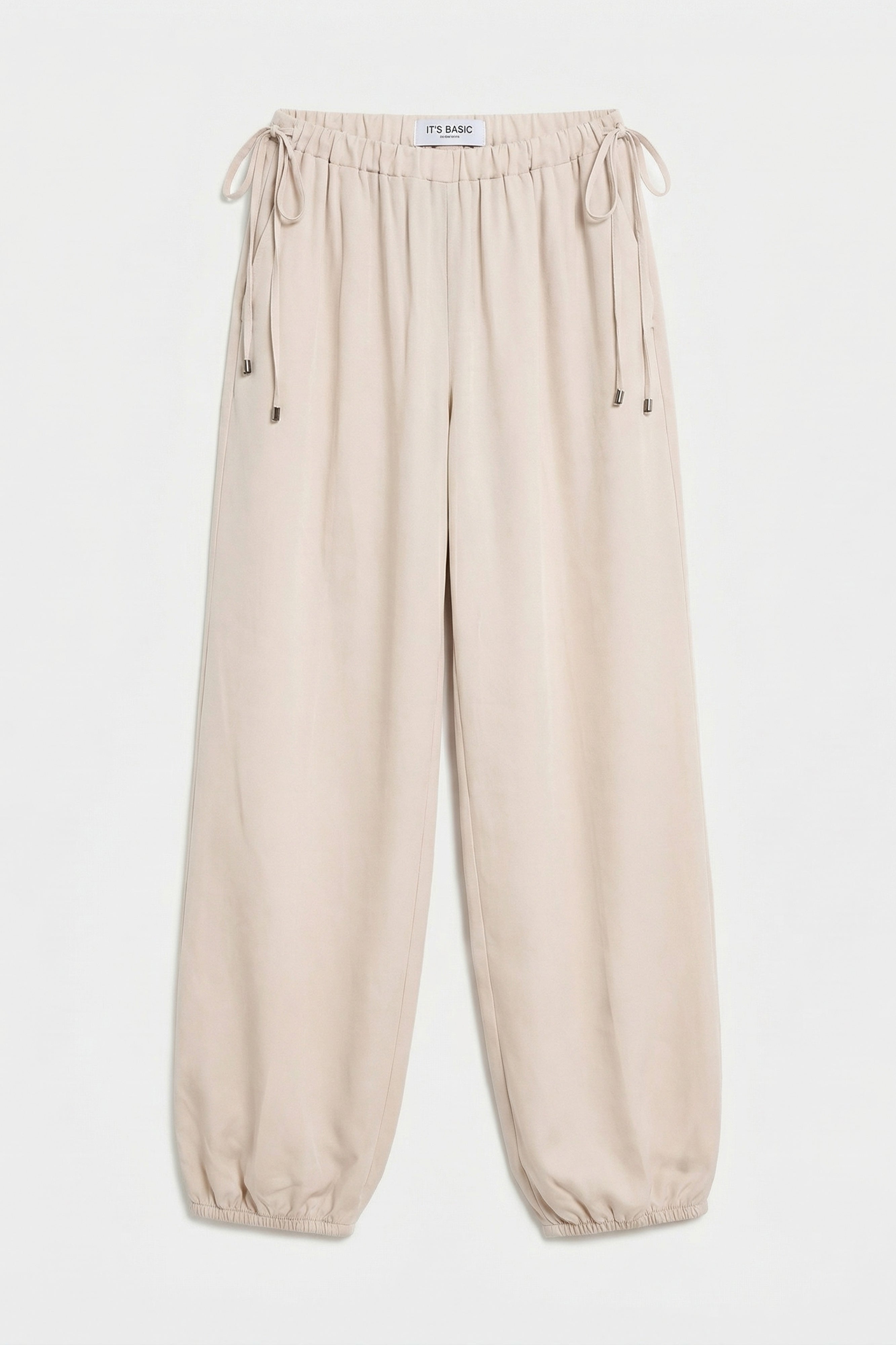 Kadın Bej s6-106 Baggy Jogger Fit Bol Kesim Pantolon