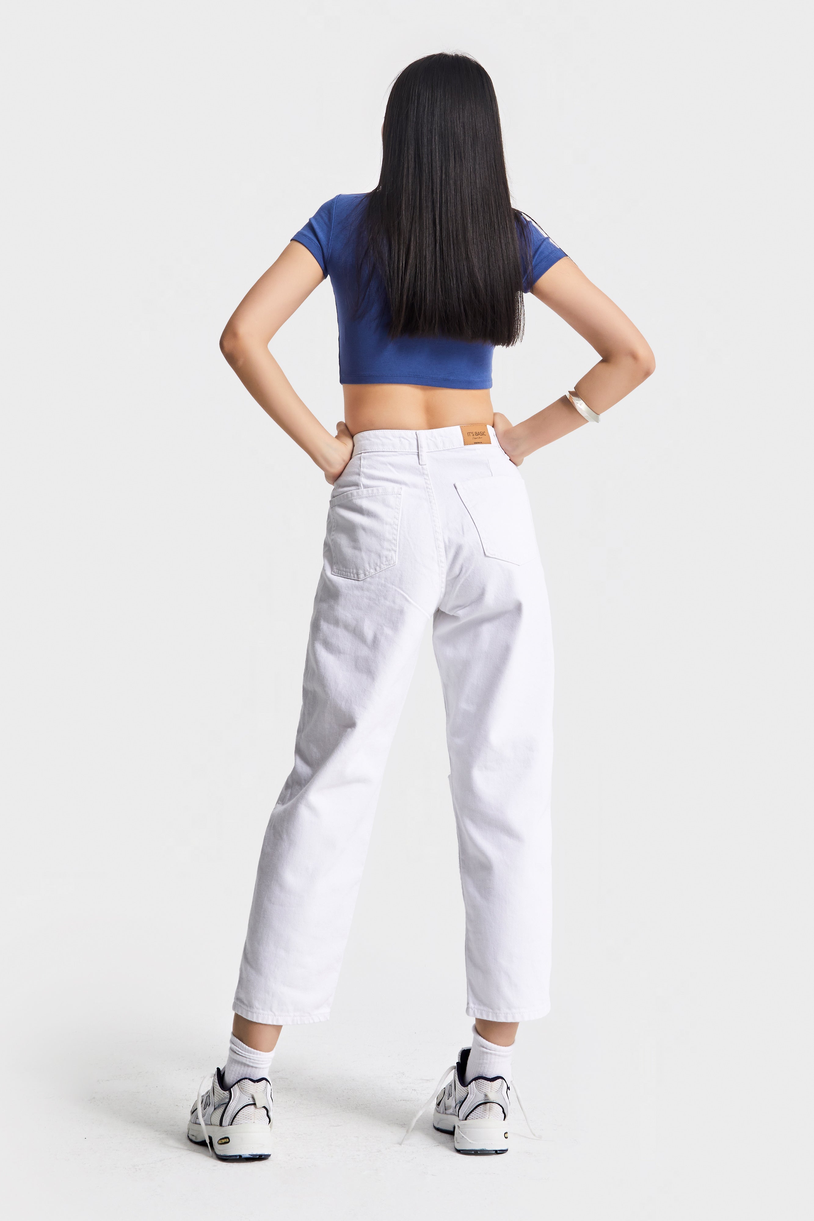 Kadın Beyaz Renk 13s5-2 Relax Fit %100 Koton Yırtık Detaylı İç Göstermez Denmi Jean