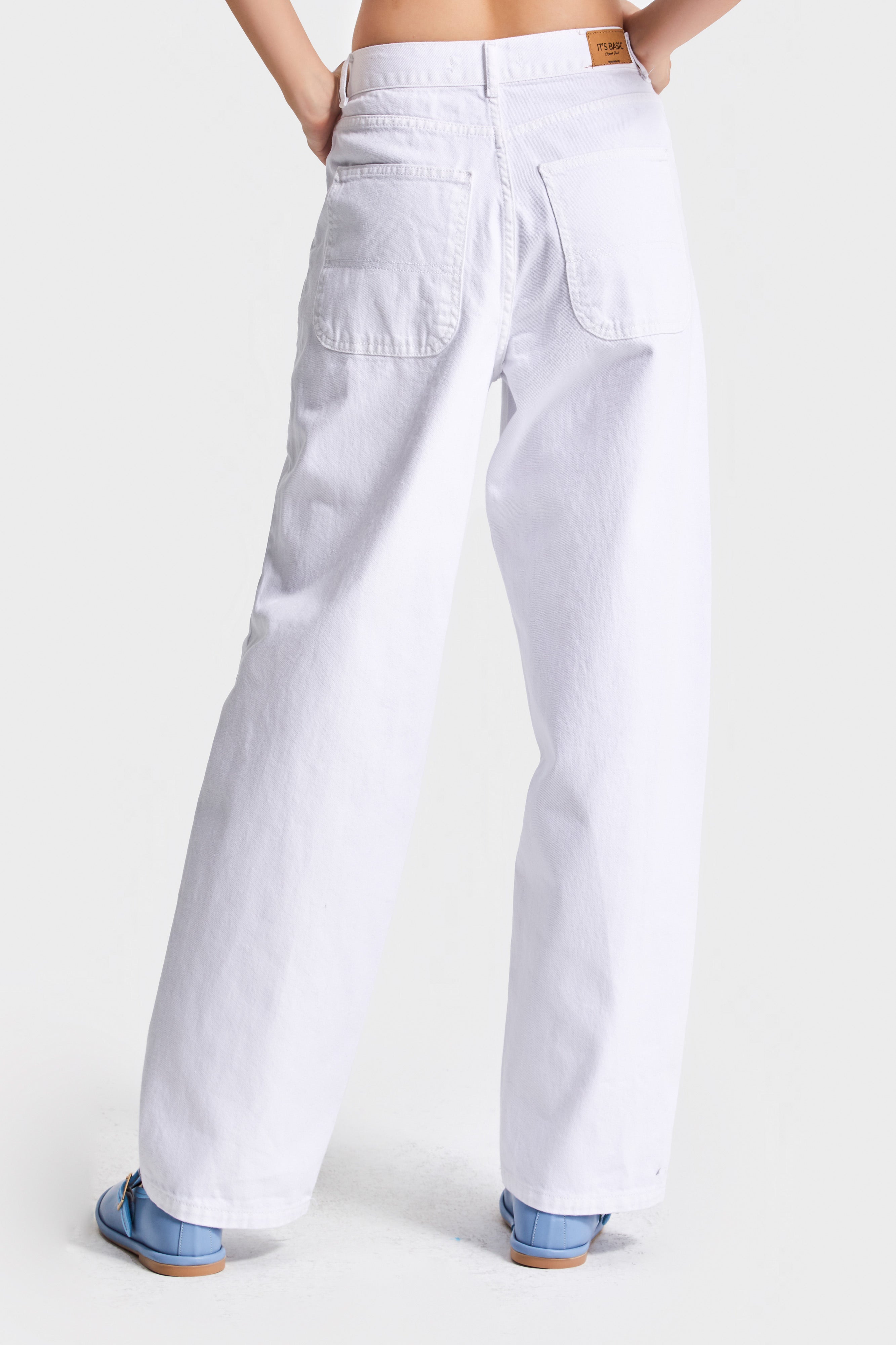 Kadın Beyaz Renk 5s5-2 Skater Fit %100 Koton İç Göstermez Denim Jean