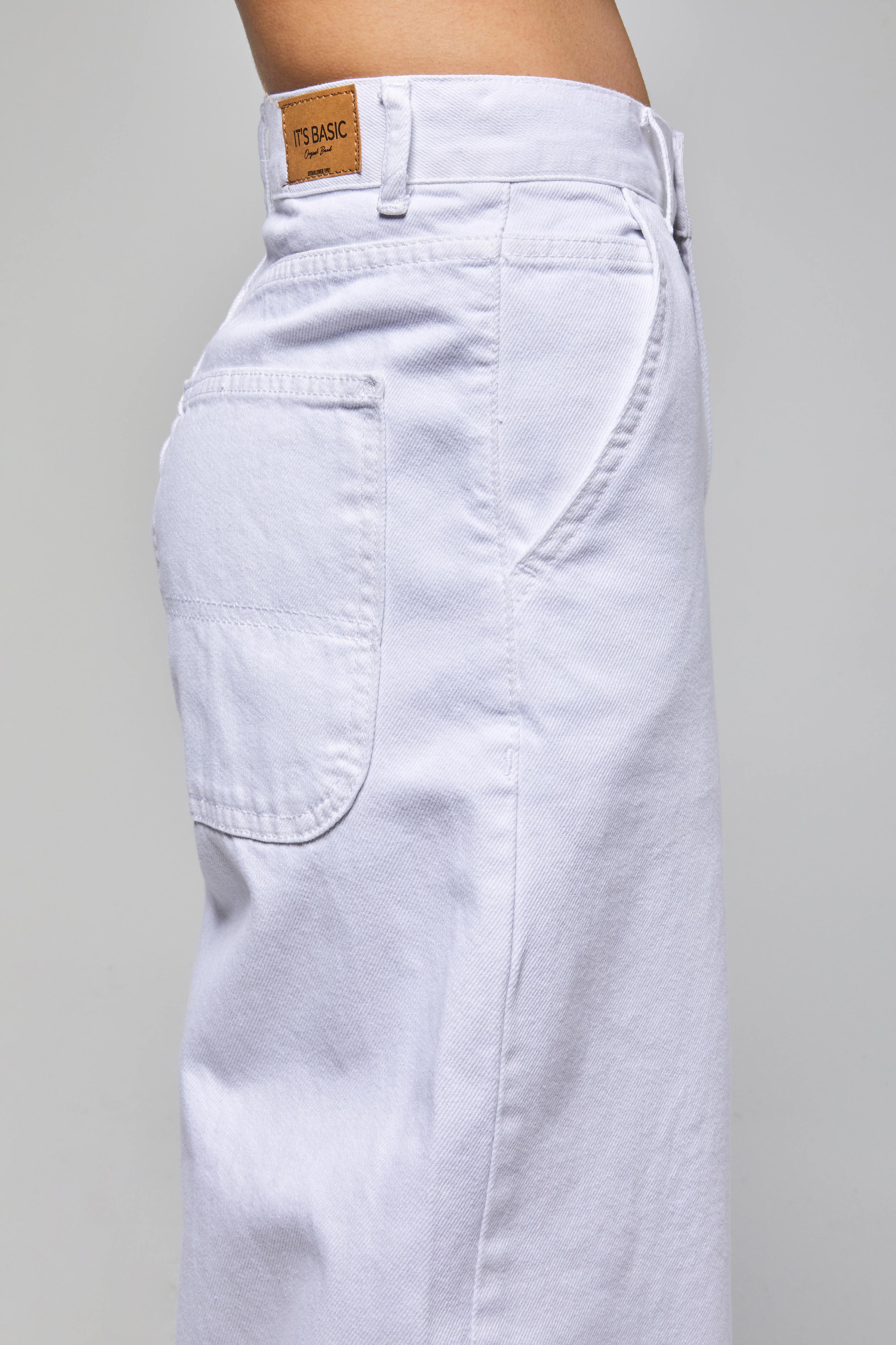 Kadın Beyaz Renk 5s5-2 Skater Fit %100 Koton İç Göstermez Denim Jean