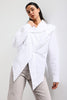 Women's White Regular Fit Special Collar Detail Design Shirt