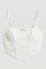 Kadın Beyaz s6-101 Crop Fit Askılı Dantel Detaylı Crop Top