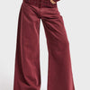 Kadın Bordo 6s6-35 Palazzo Fit Çift Parça Kumaş Özel Tasarım Denim Jean