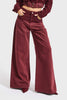 Kadın Bordo 6s6-35 Palazzo Fit Çift Parça Kumaş Özel Tasarım Denim Jean
