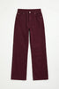 Kadın Bordo Doris 7s6-35 Straight Fit Yüksek Bel %100 Koton Denim Jean