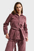 Women's Rose Dry 6s6-98 Oversize Belt Detailed Fabric Design Denim Jacket