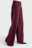 Kadın Bordo Renk T-6w5-122 Palazzo Fit Parlak Taşlı Özel Tasarım Denim Jean
