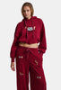 Kadın Bordo w6-35 Sweatshirt Eşofman Pantolon 2'li Nakış Figürlü Tasarım Takım