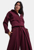 Kadın Bordo w6-35 Üst Polar Alt Eşofman Pantolon 2'li Takım