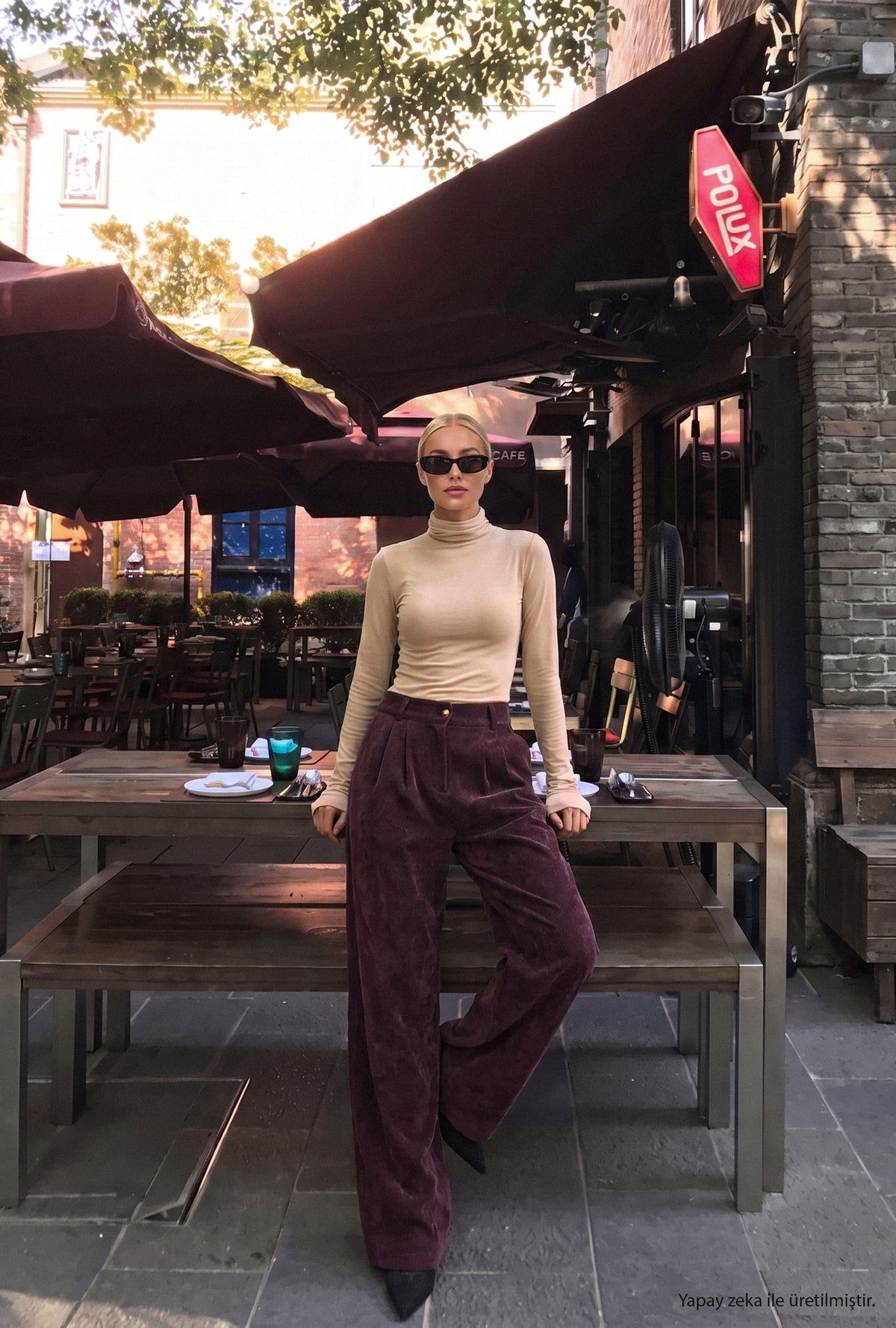 Kadın Bordo w6-52 Straight Crop Pürüzsüz Velvet Kadife Kumaş Pantolon