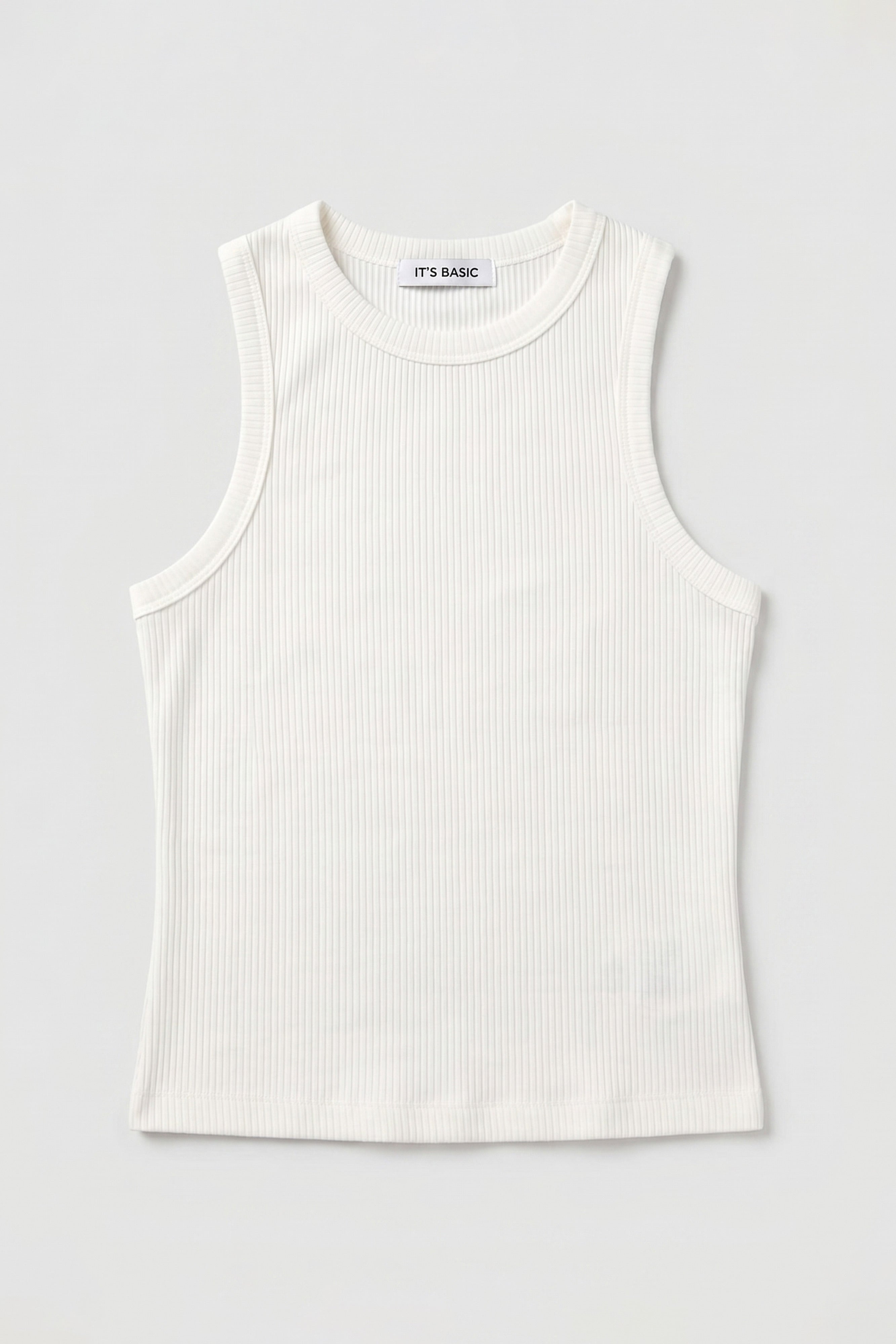 Kadın Ekru s6-101 Sıfır Kol Esnek Kumaş Crop Top