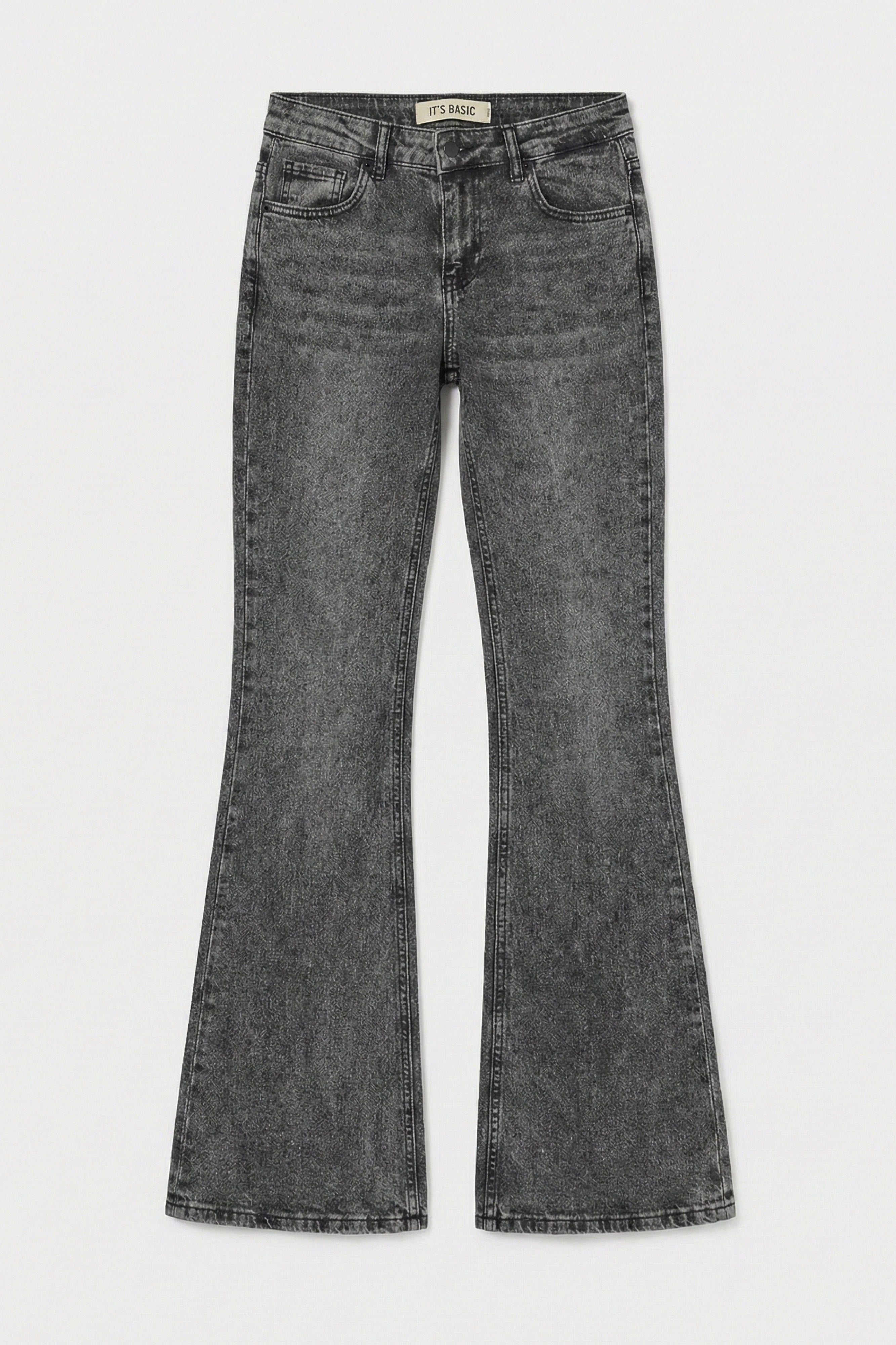 Kadın Füme 4s6-14 Mid Rise Flare Fit Esnek Kumaş Denim Jean