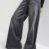 Women Smoked 4s6-14 Palazzo Fit Belt Detailed Elastane Fabric Denim Jeans