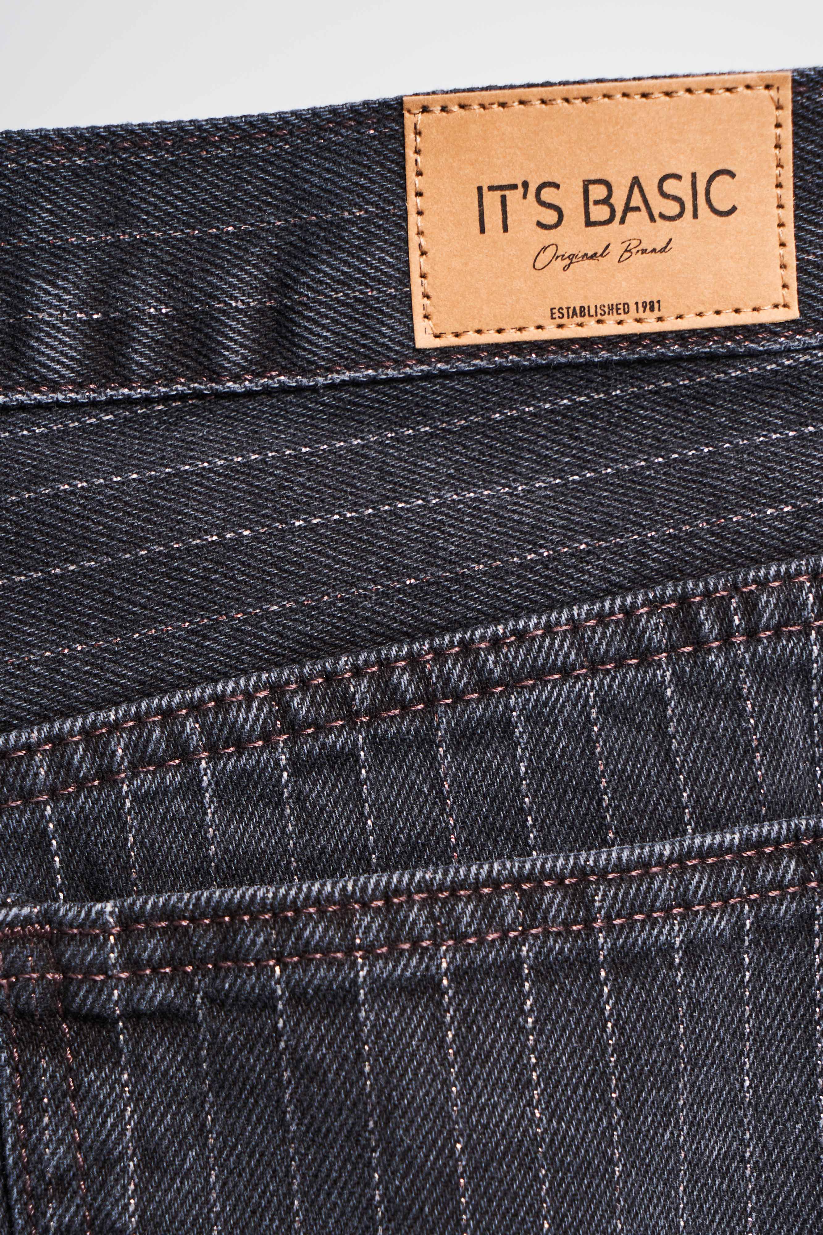 Kadın Füme Çizgili Renk 1w5-1 Süper Palazzo Fit Esnek Özel Kumaş İç Boy 80cm Denim Jean