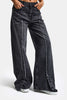 Kadın Füme Renk 4s6-14 Süper Baggy Paça Detaylı Tasarım Denim Jean