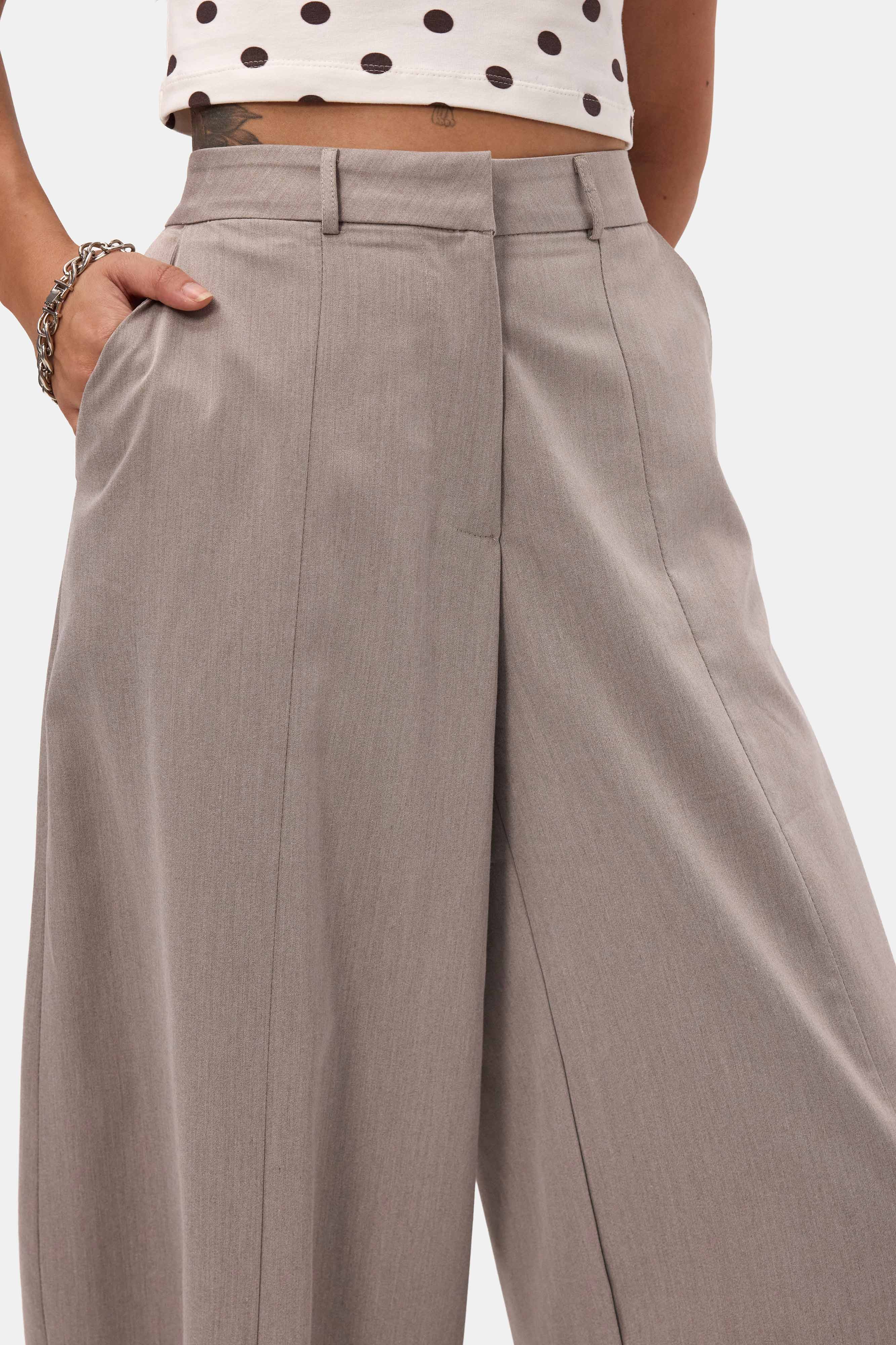 Kadın Gri s6-57 Skater Balon Fit Pantolon