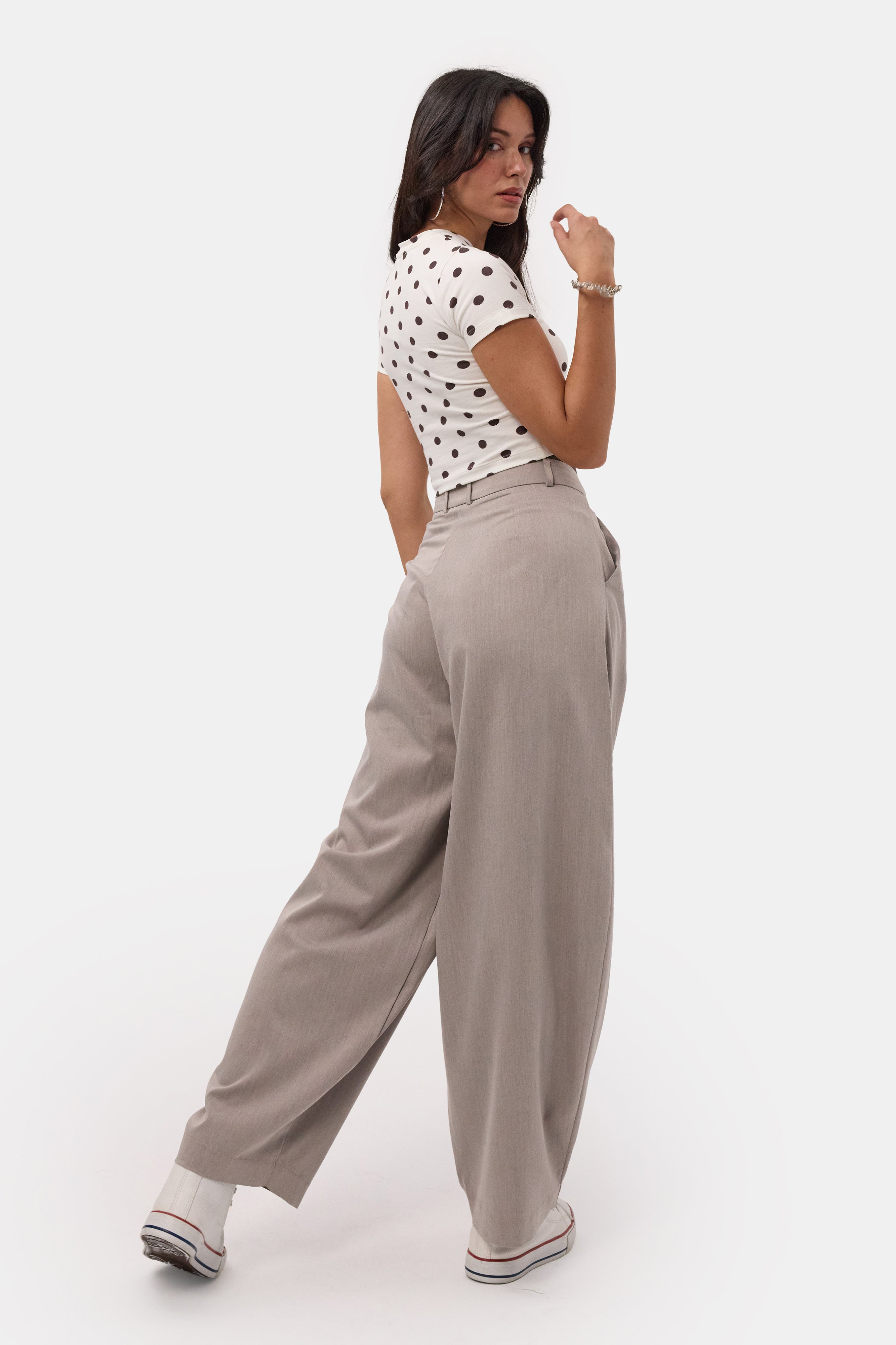 Kadın Gri s6-57 Skater Balon Fit Pantolon