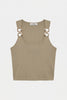 Kadın Haki s6-106 Aksesuar Detaylı Crop Bluz
