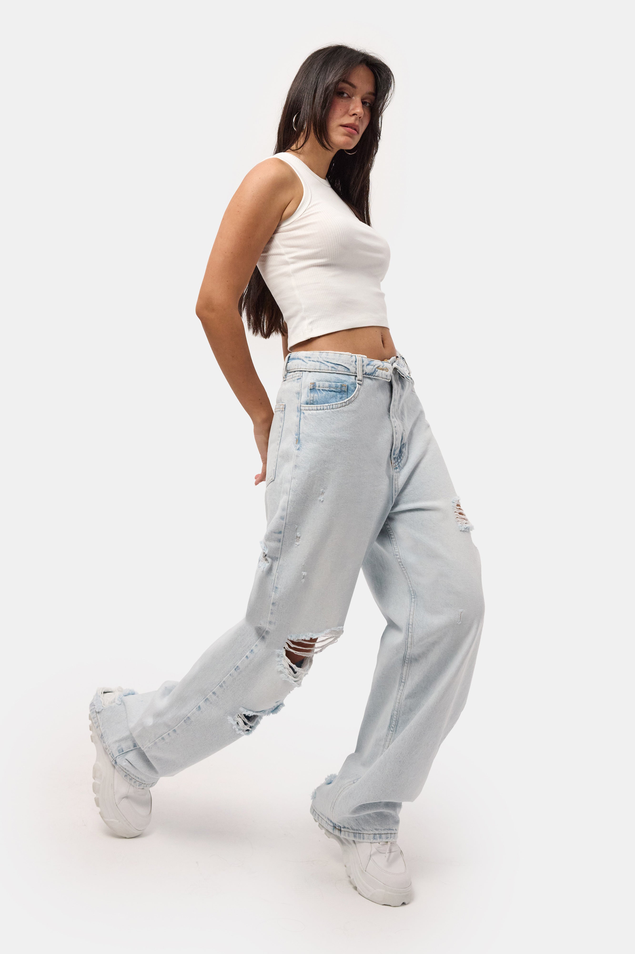 Kadın Ice 12s6-100 Straight Fit Kemer Detaylı Özel Tasarım Denim Jean