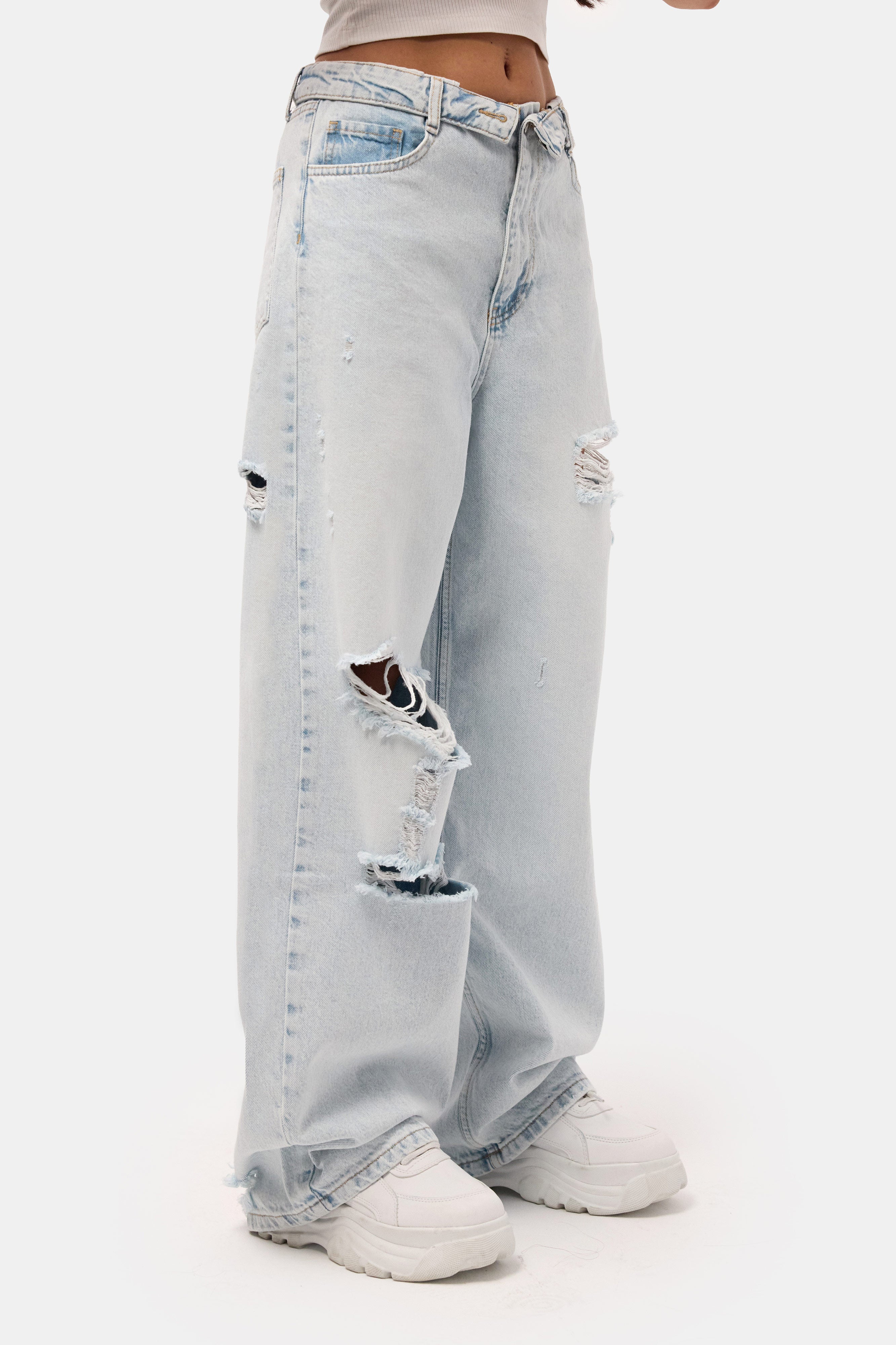 Kadın Ice 12s6-100 Straight Fit Kemer Detaylı Özel Tasarım Denim Jean