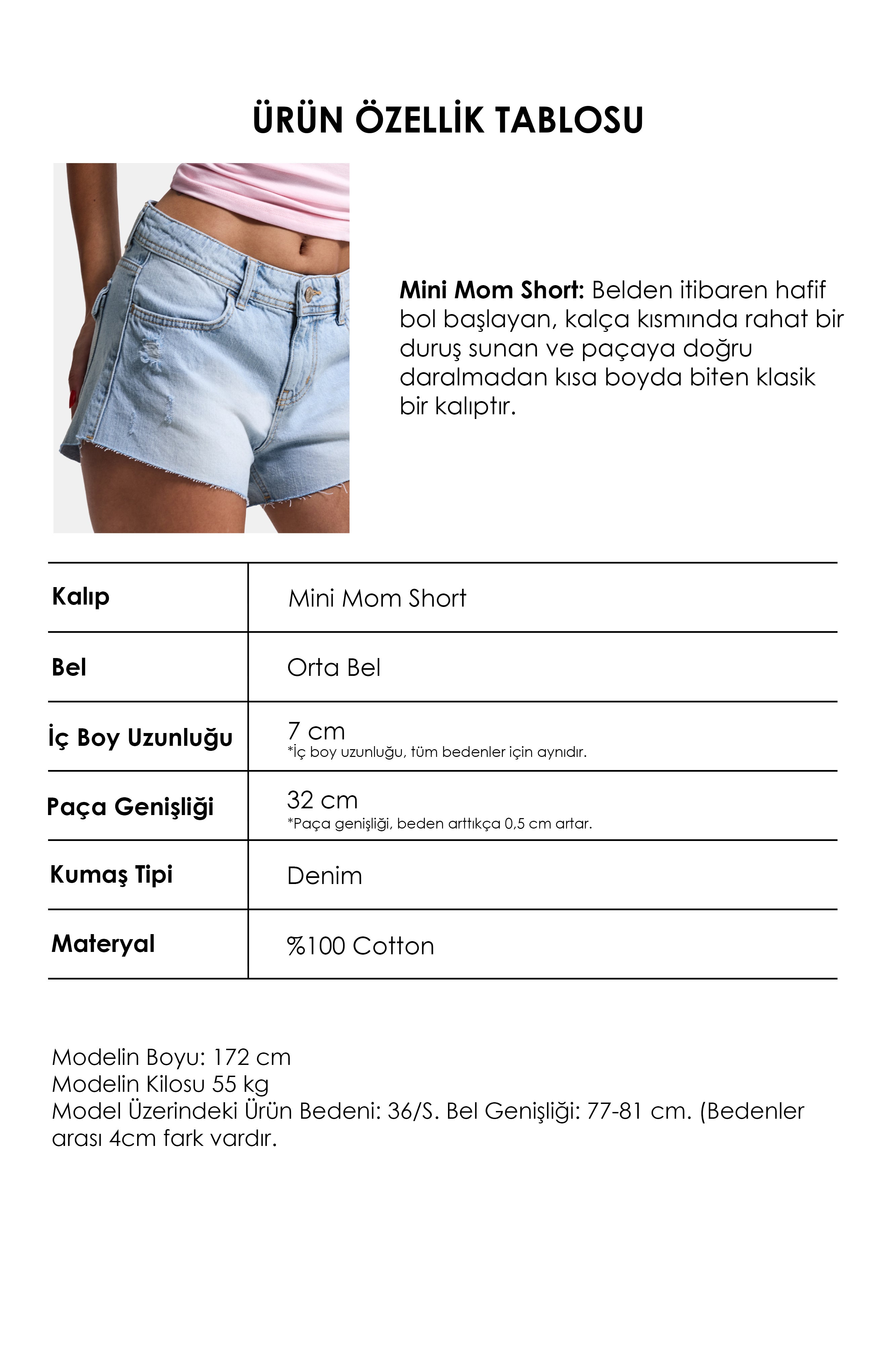 Women's Ice 12s6-3 Mini Mom 100% Cotton Denim Shorts with Back Pockets