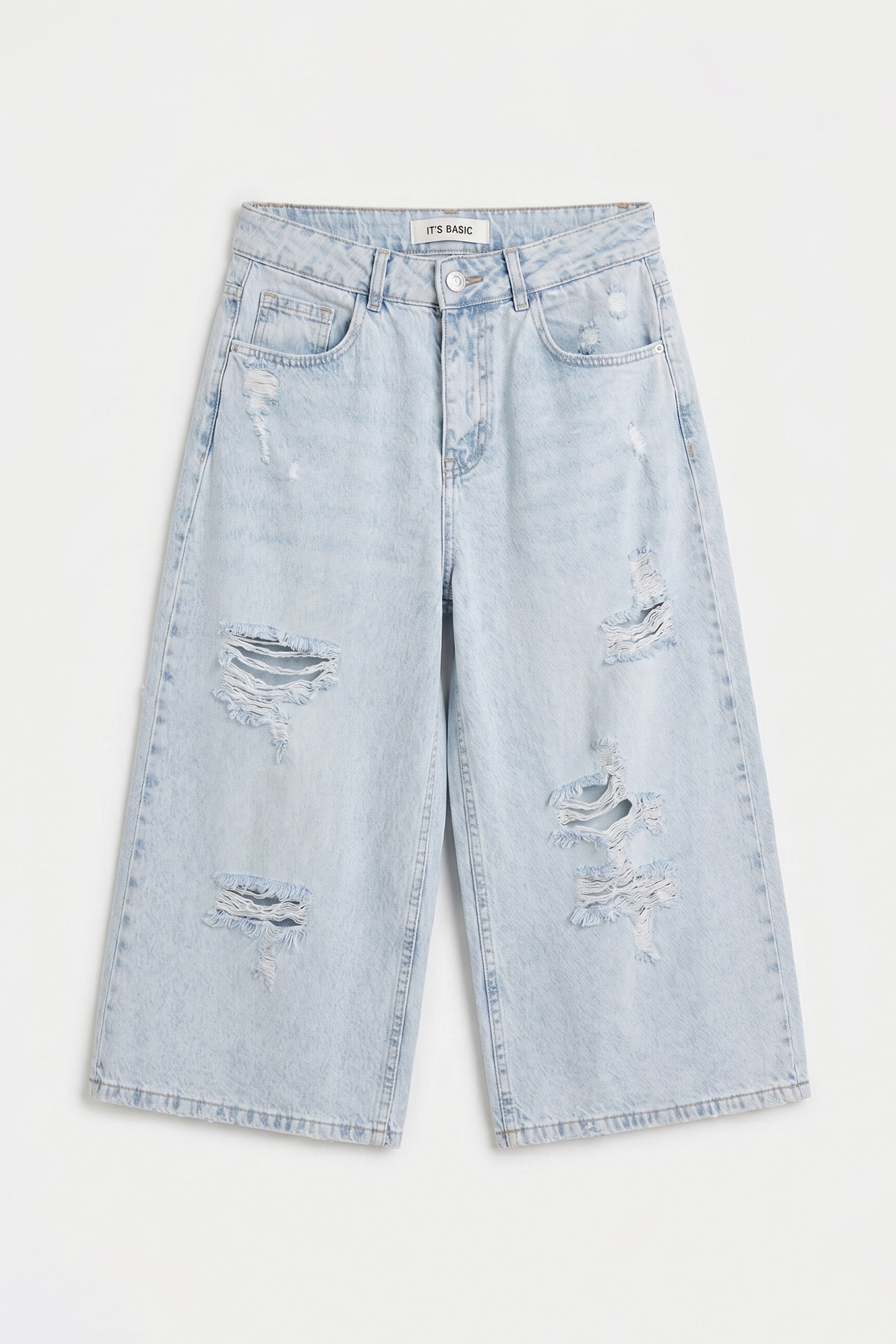 Kadın Ice 12s6-3 Süper Baggy Fit Bermuda Denim Jort