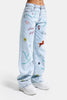 Women's Ice 3s6-100 Straight Fit Custom Figure Embroidered Design Denim Jean
