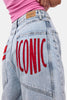 Kadın Ice 3s6-3 Mega Baggy Fit Paça ve Cep Detaylı Özel Tasarım Denim Şort