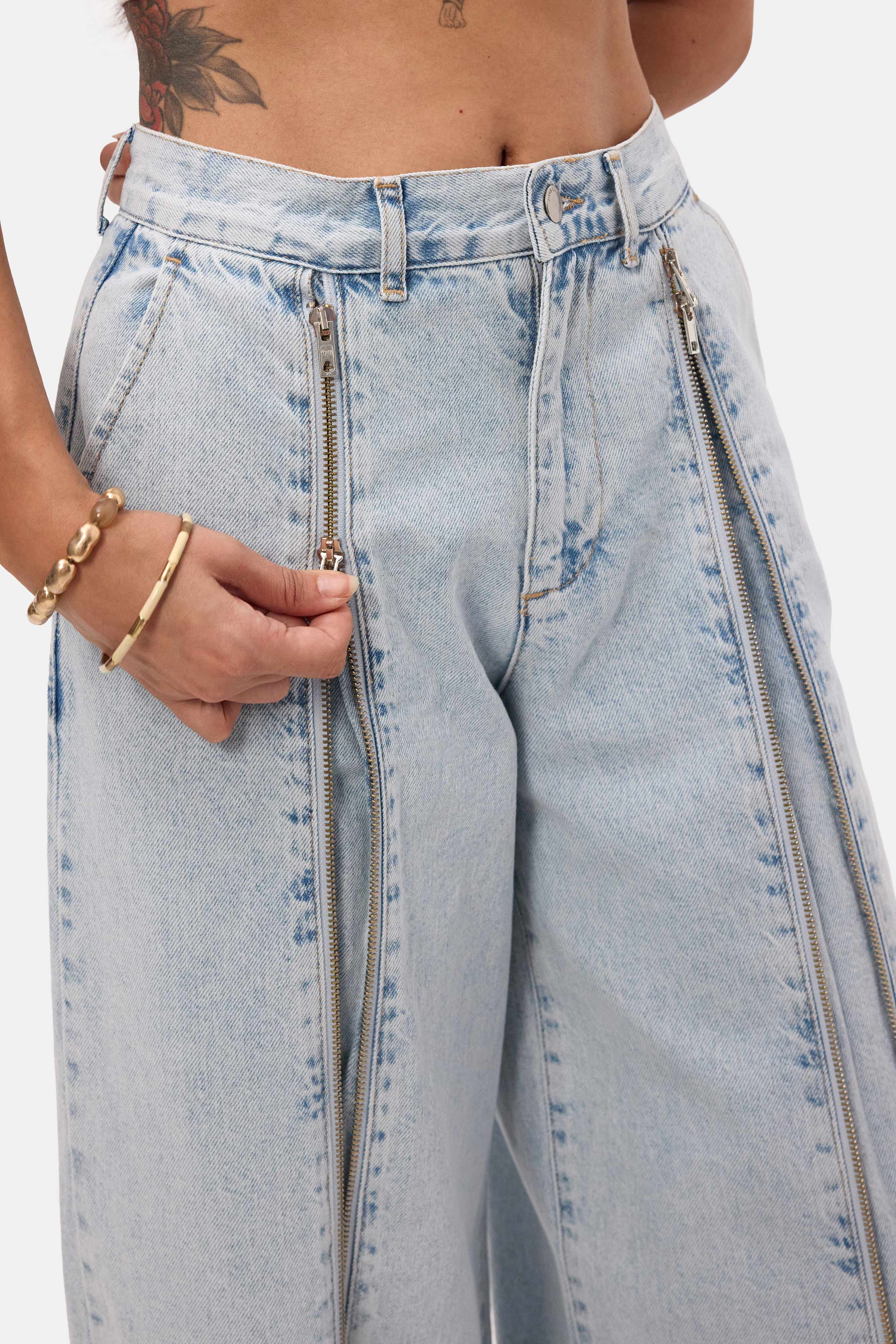 Kadın Ice 3s6-3 Palazzo Fit Özel Tasarım Denim Jean