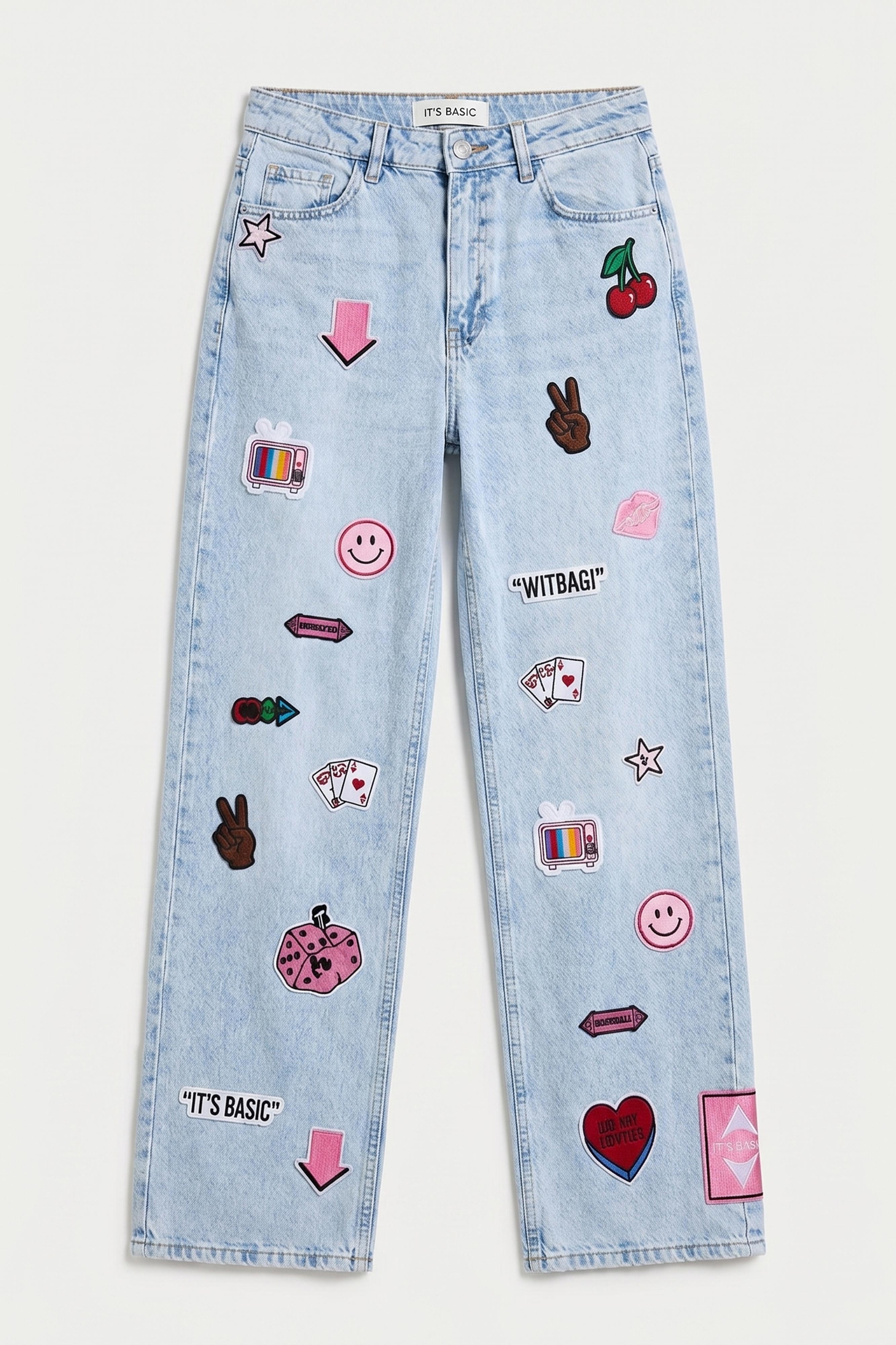 Kadın Ice 4s6-27 Straight Fit Logo ve Nakışlı Özel Tasarım Denim Jean