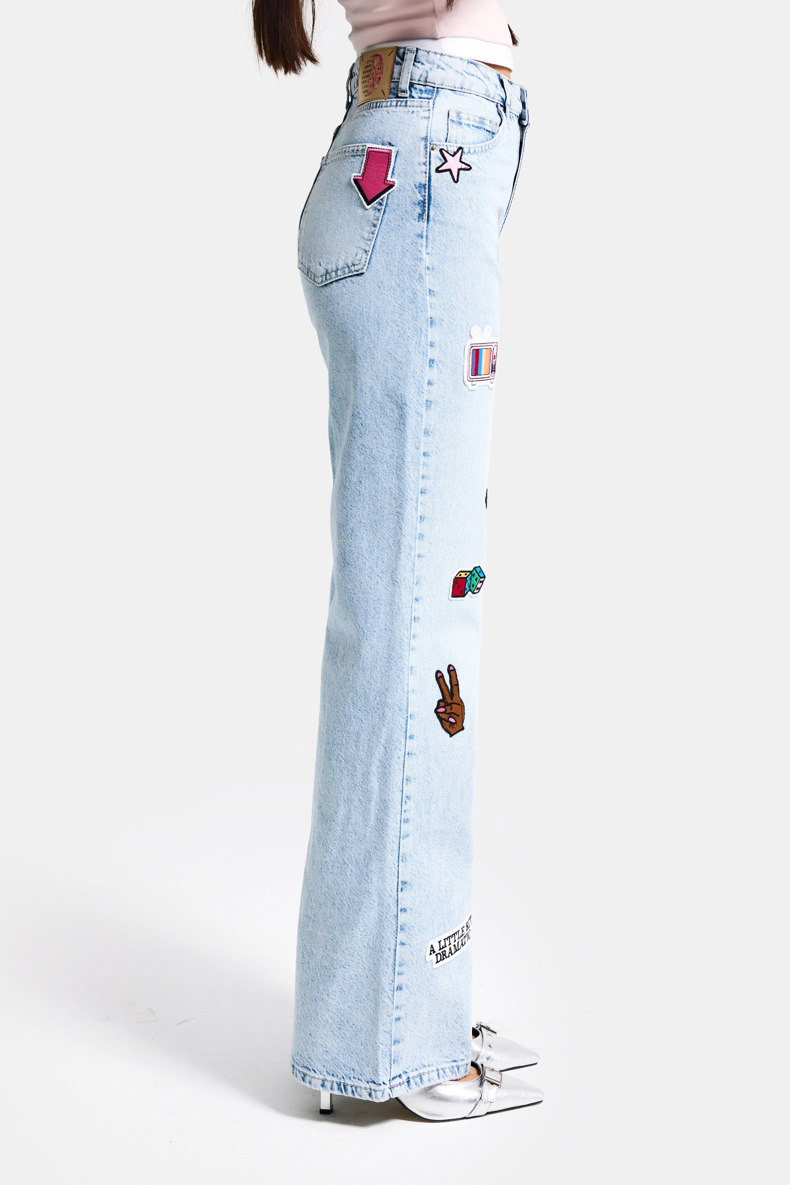 Kadın Ice 4s6-27 Straight Fit Logo ve Nakışlı Özel Tasarım Denim Jean