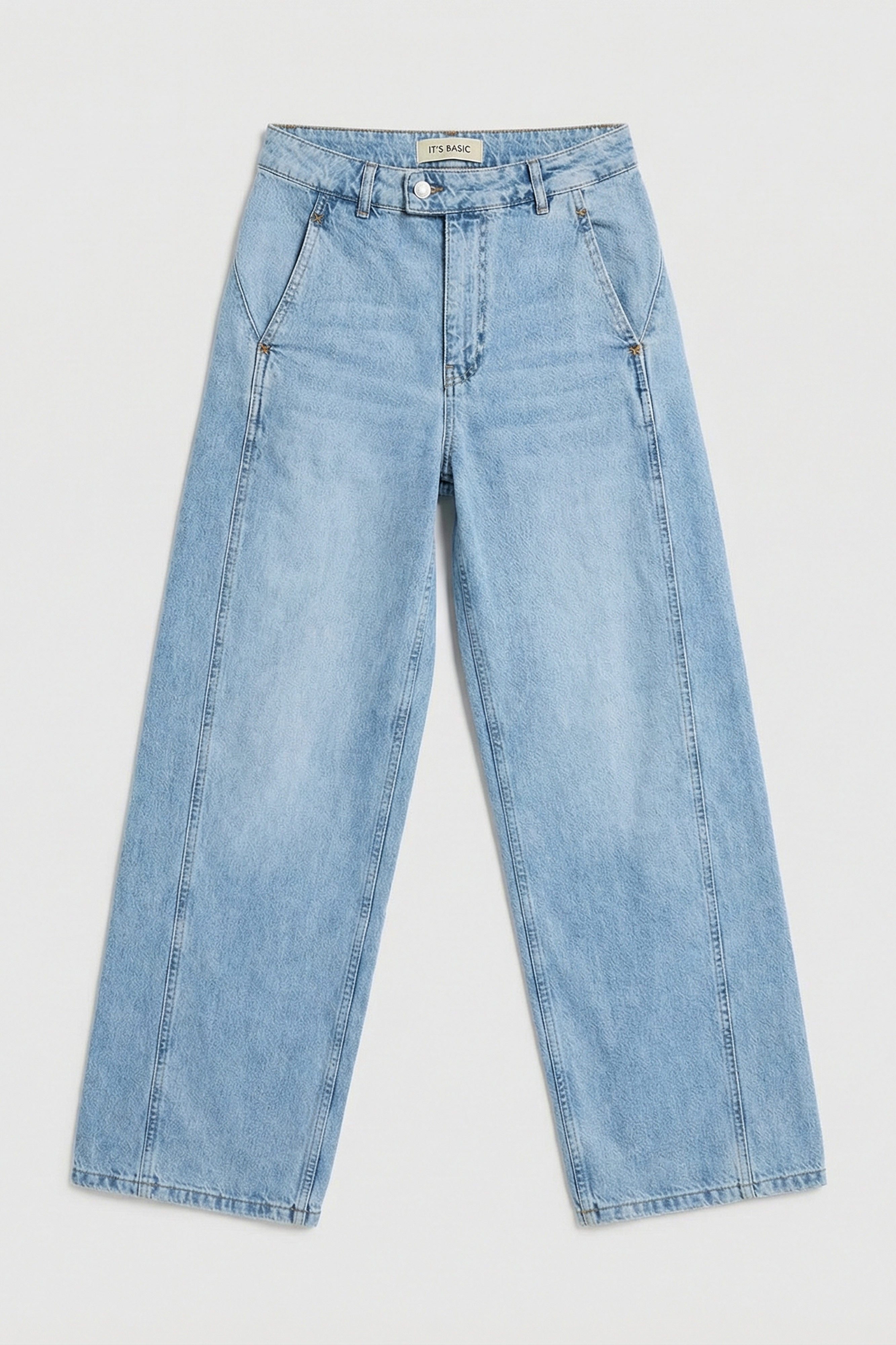 Kadın Ice 4s6-3 Barrel Yüksek Bel Fit Süper Bol Kesim Kemer Detaylı Tasarım Denim Jean