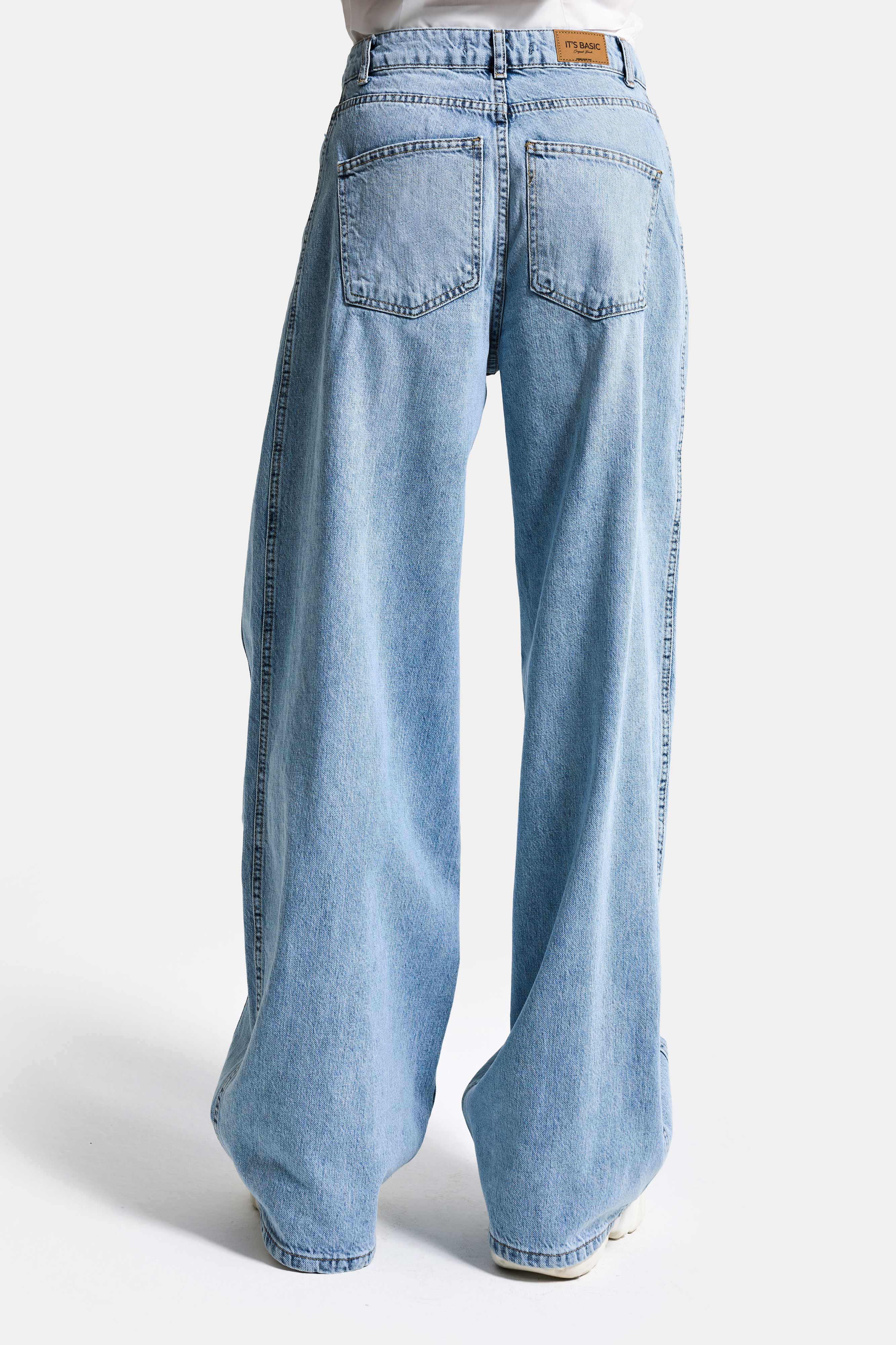 Kadın Ice 4s6-3 Barrel Yüksek Bel Fit Süper Bol Kesim Kemer Detaylı Tasarım Denim Jean