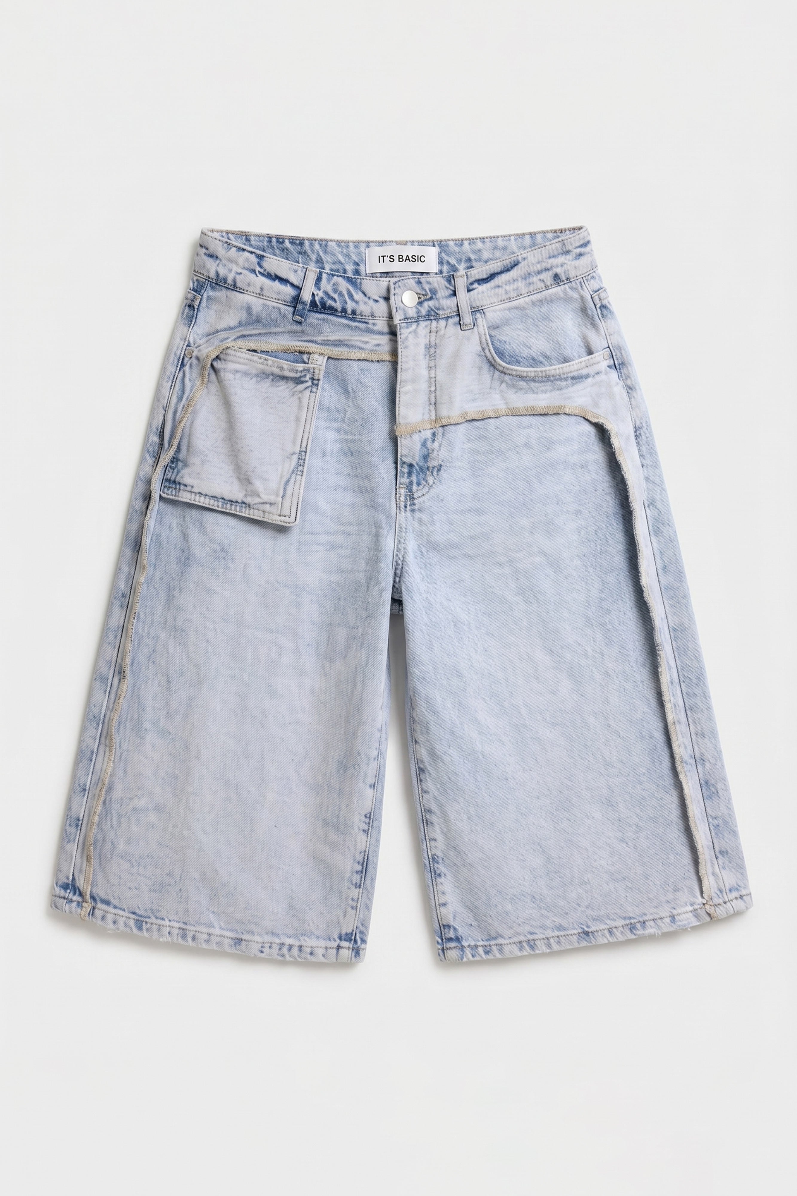 Kadın Ice 4s6-3 Maxi Baggy Bermuda Tasarım Denim Jort