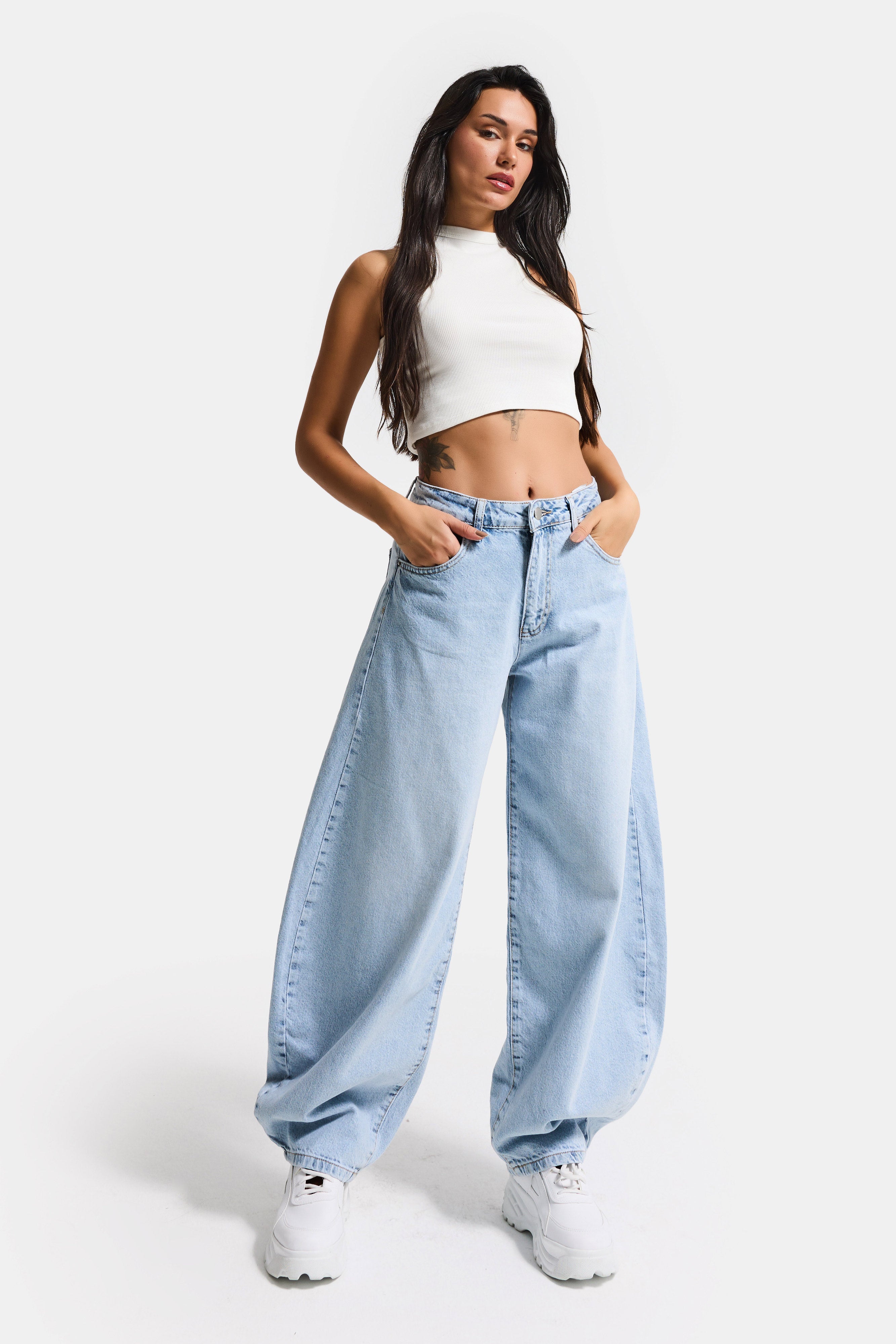 Kadın Ice 4s6-3 Mega Balon Fit %100 Koton Denim Jean