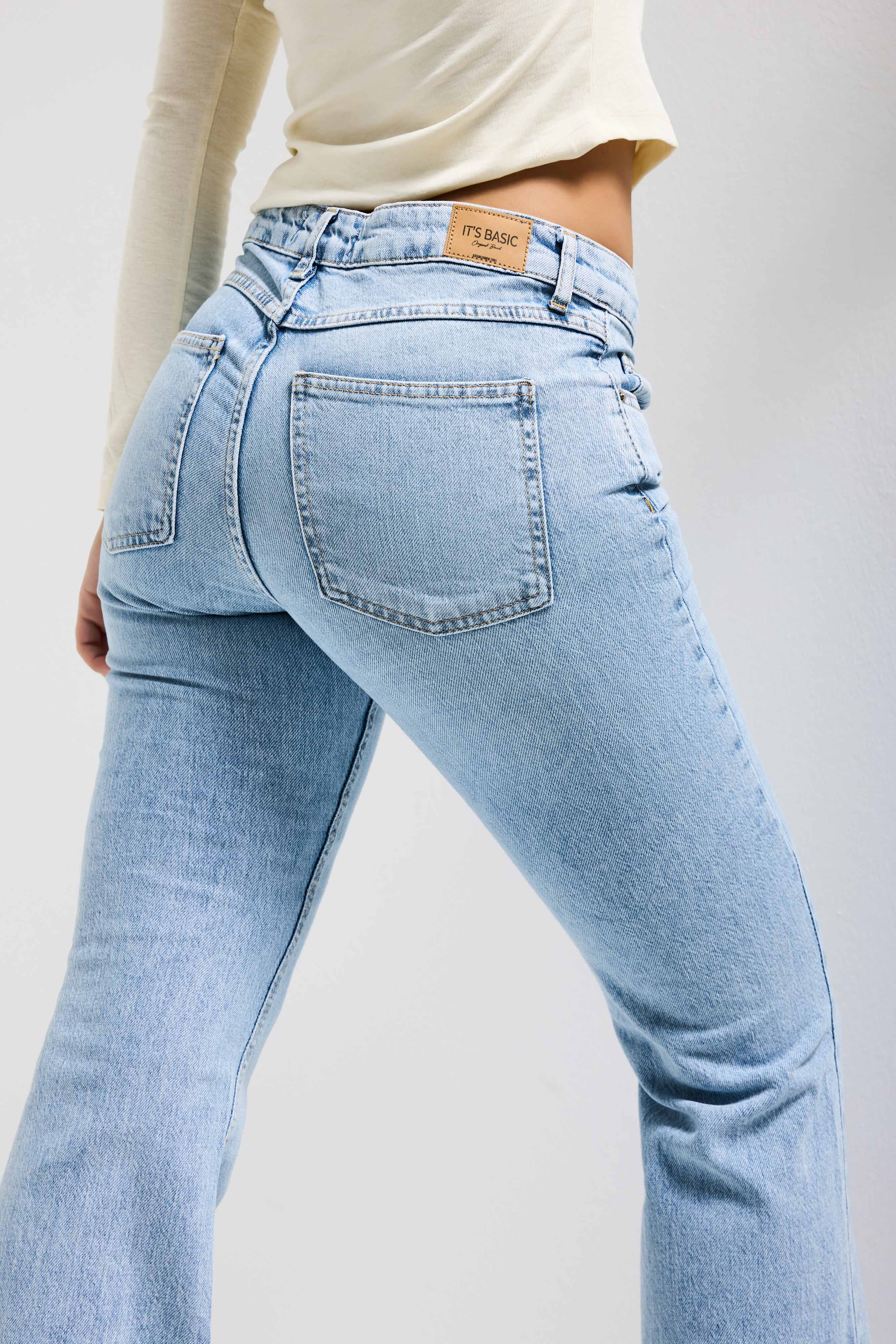 Kadın Ice 4s6-3 Mid Rise Flare Fit Esnek Kumaş Denim Jean