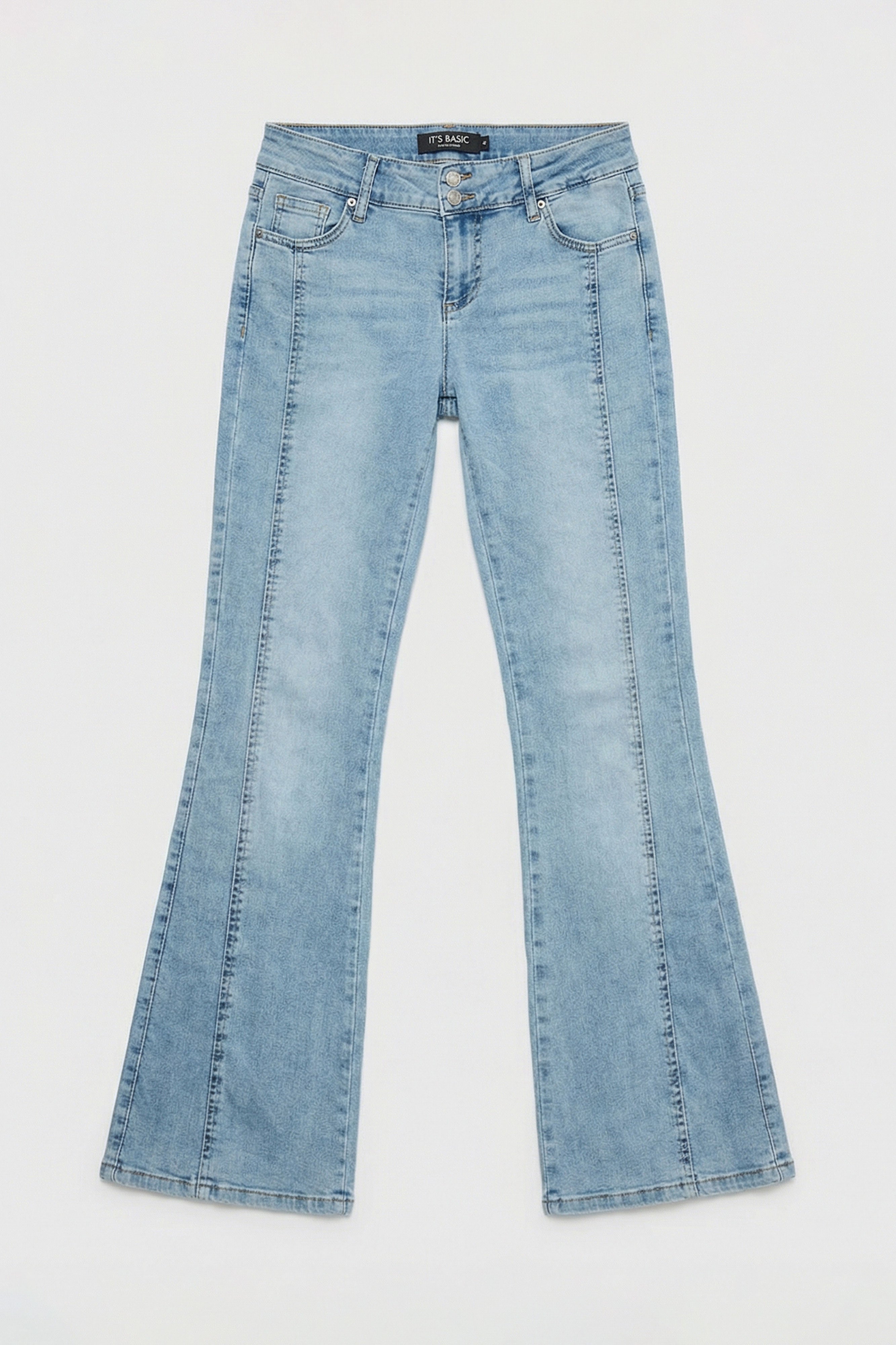 Kadın Ice 4s6-3 SWL Mid Rise Flare Fit Kemer Detaylı Esnek Kumaş Denim Jean