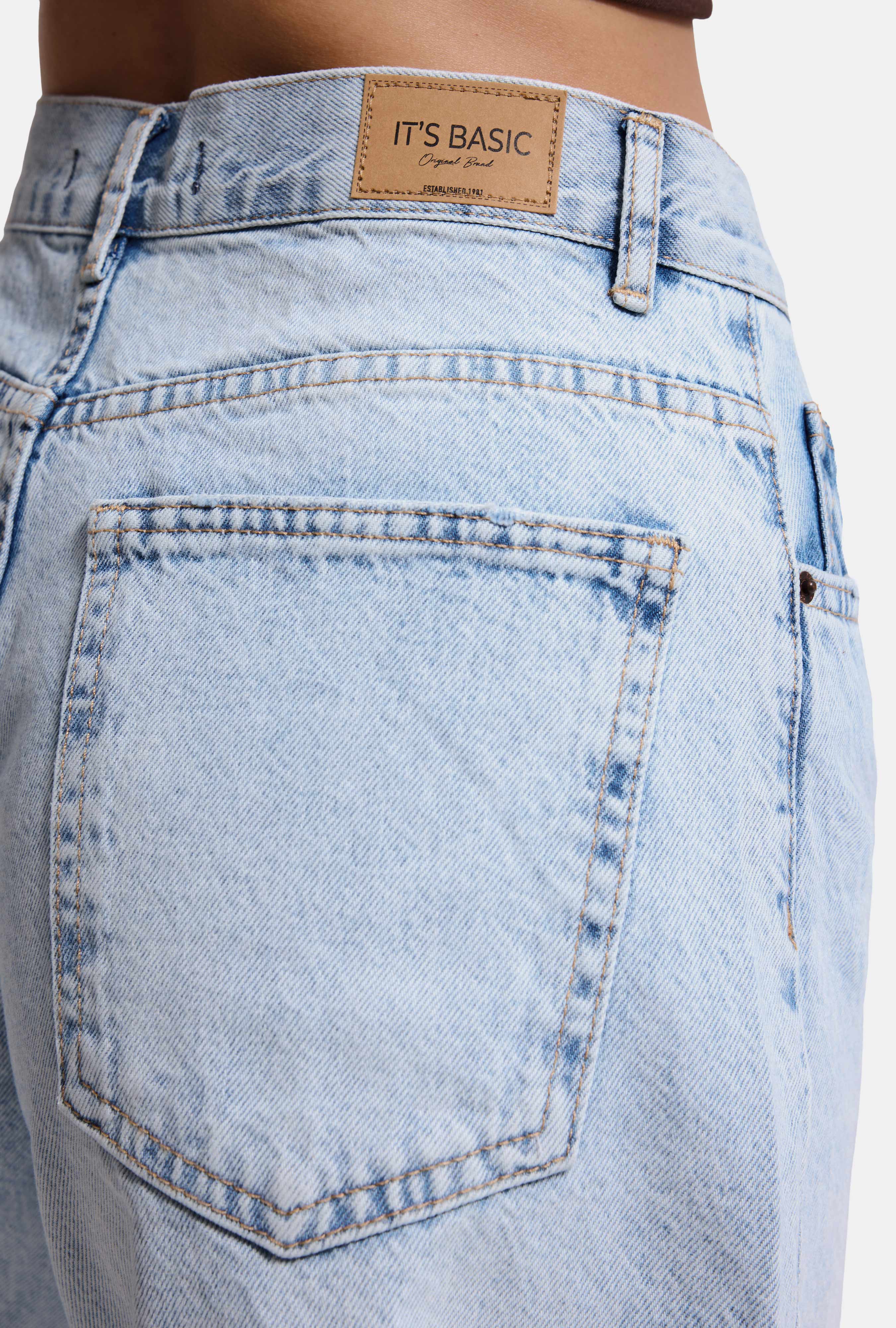 Kadın Ice 4s6-3 Midi Boy %100 Koton Relax Fit Denim Şort