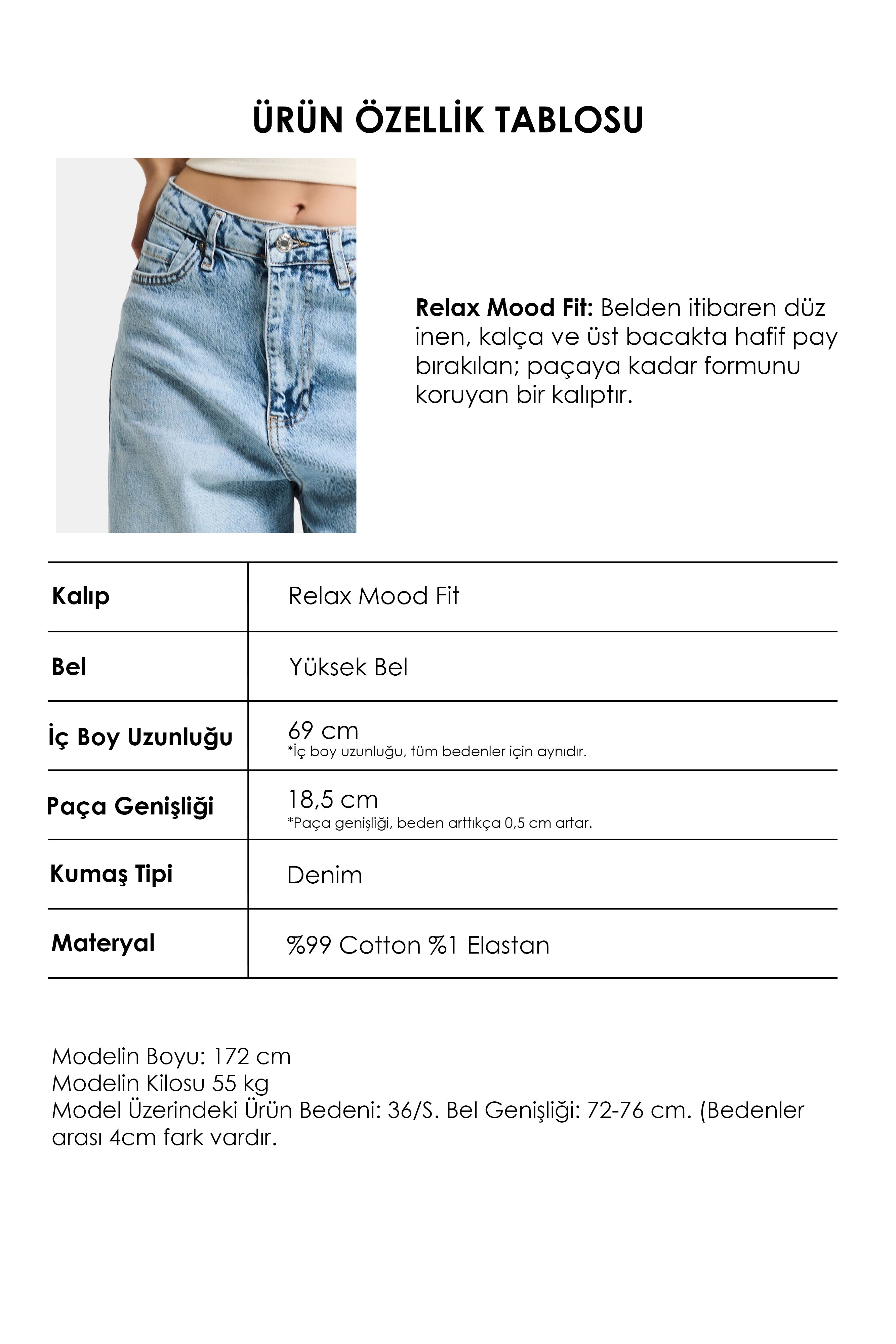 Kadın Ice 4s6-3 Relax Fit Esnek Kumaş Denim Jean