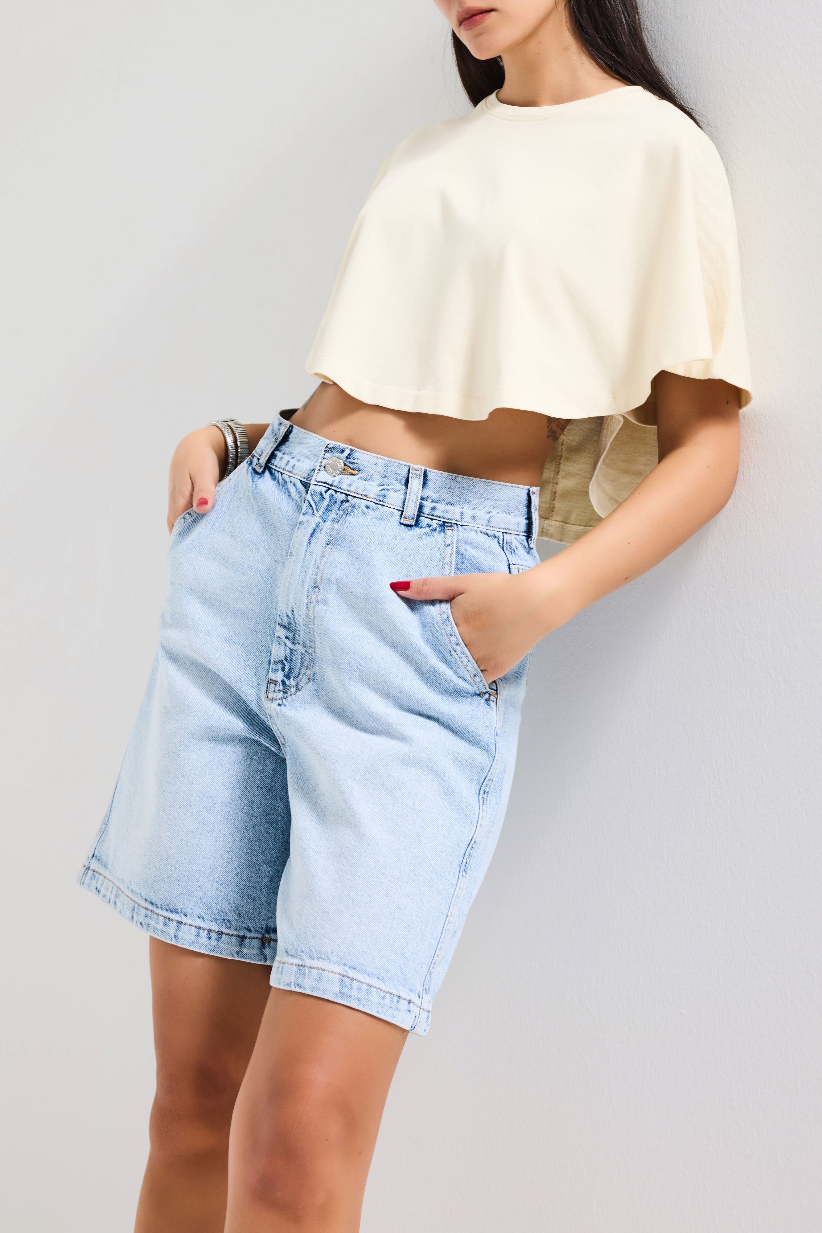 Kadın Ice 4s6-3 Skater Fit Bermuda Denim Şort