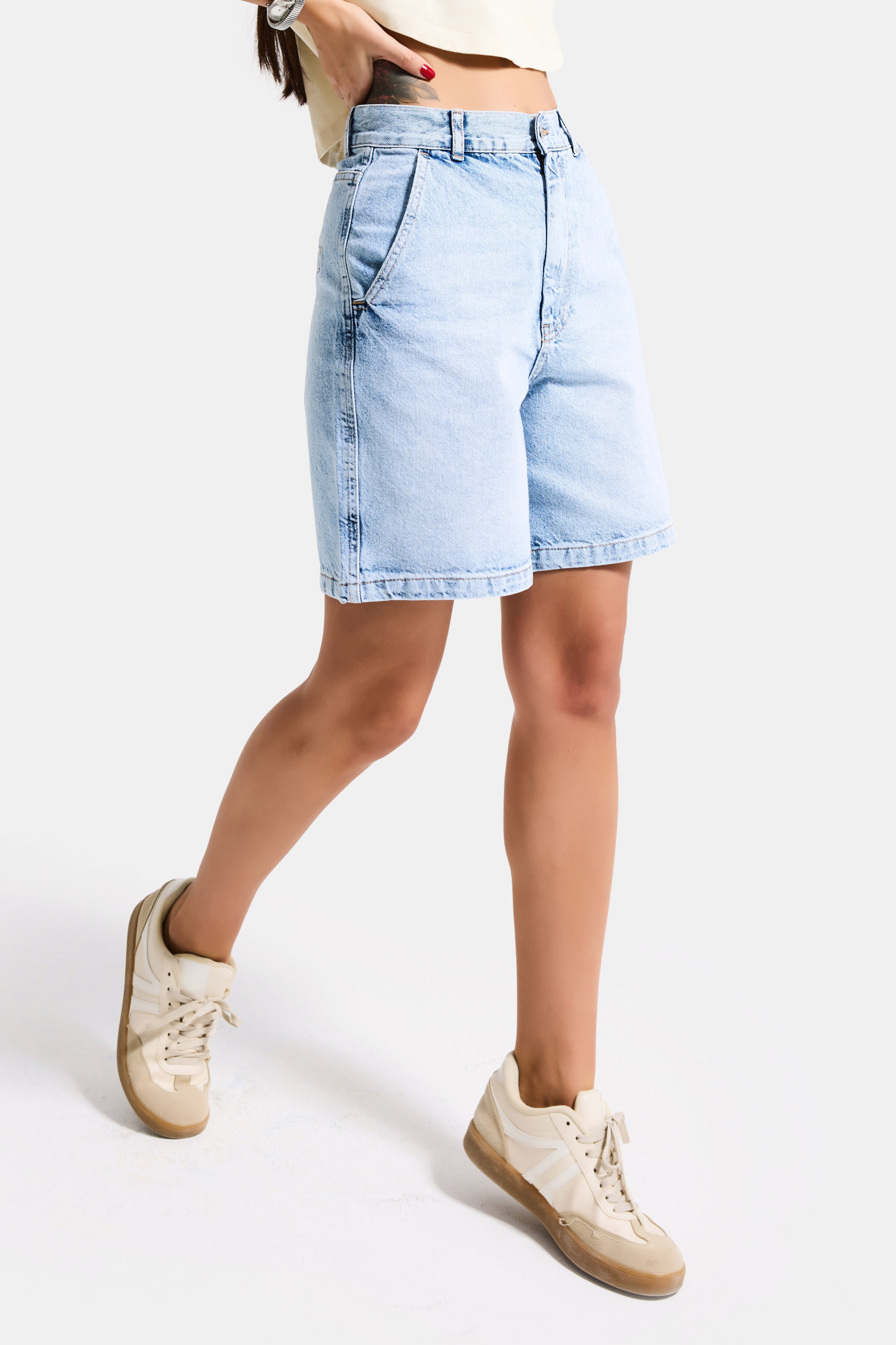 Kadın Ice 4s6-3 Skater Fit Bermuda Denim Şort
