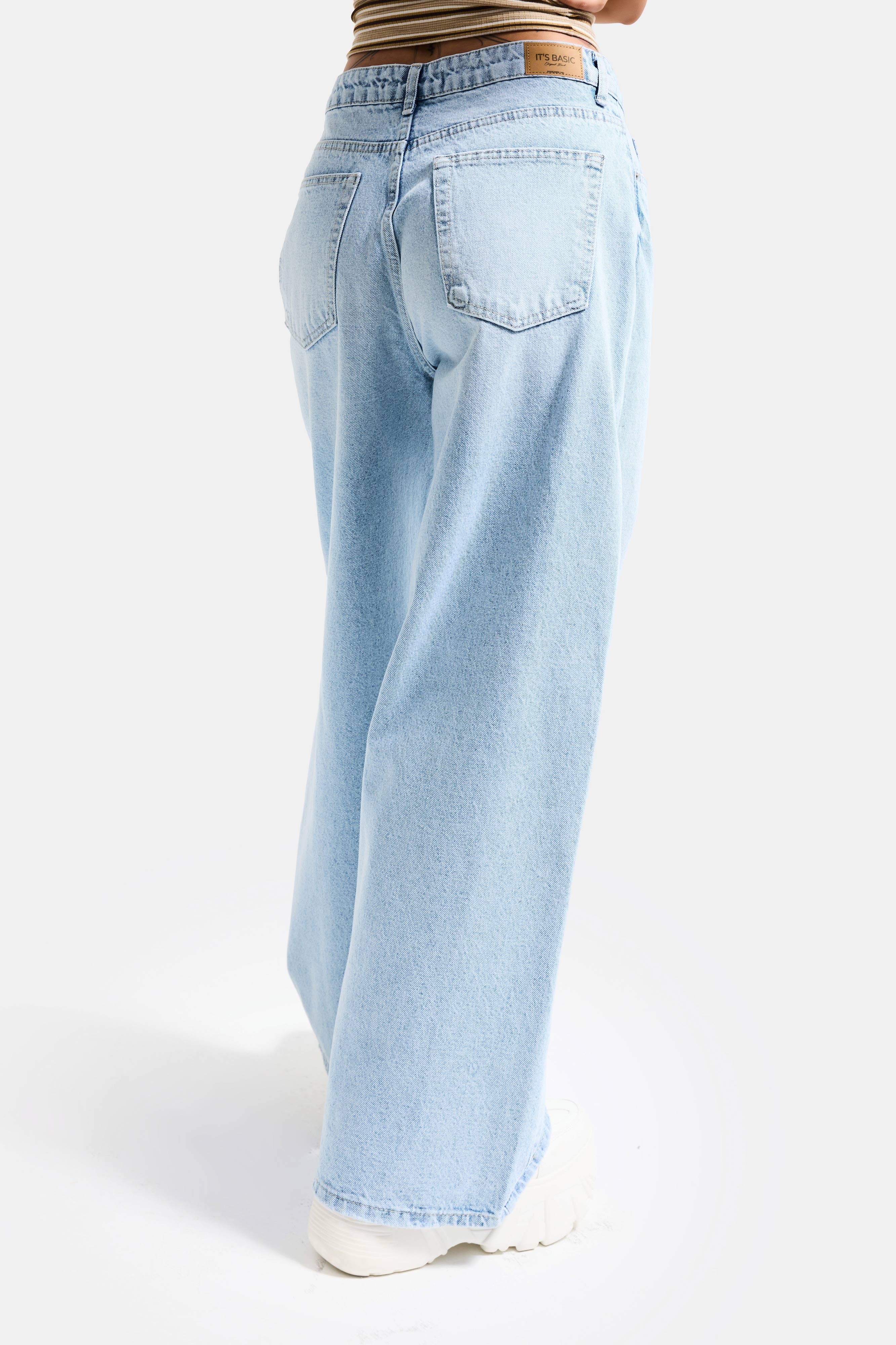 Kadın Ice 4s6-3 Süper Baggy Fit Bol Kesim Orta Bel Denim Jean