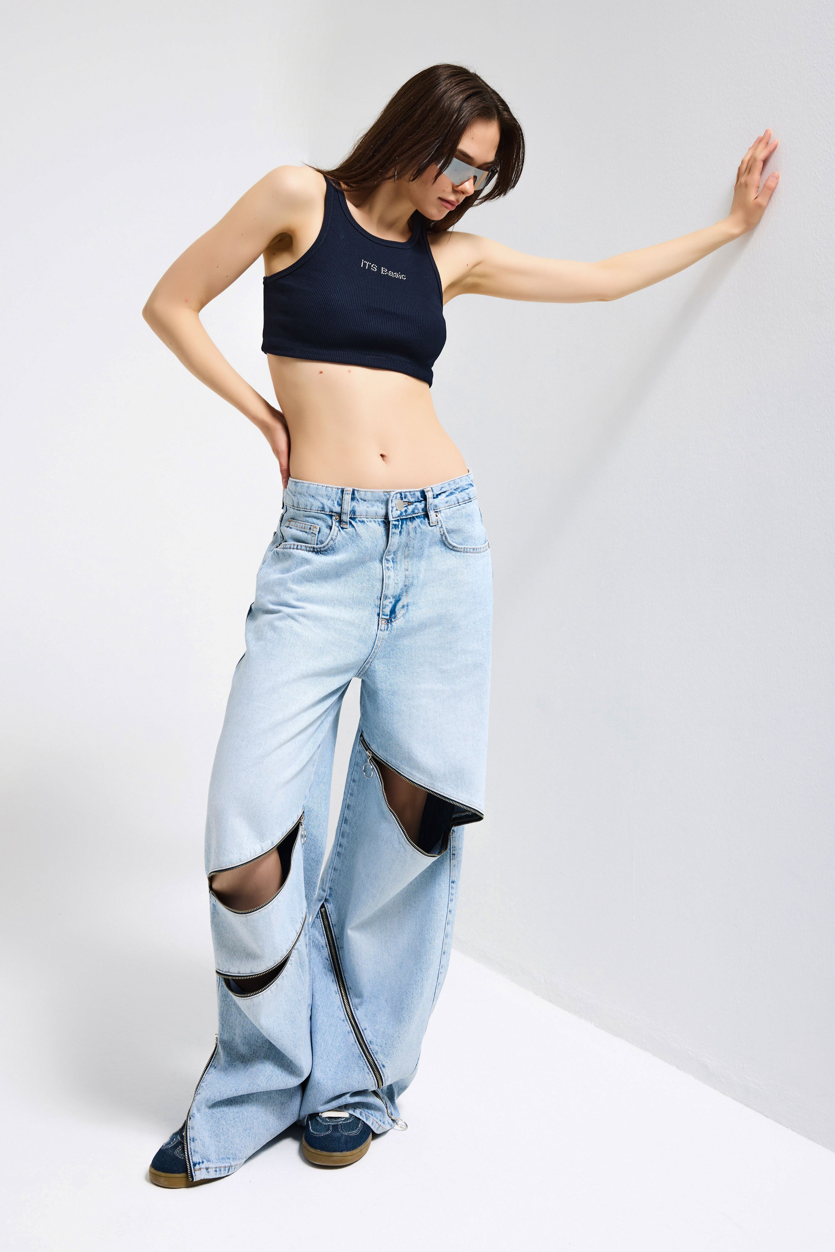 Kadın Ice 4s6-3 Süper Baggy Fit Özel Tasarım Denim Jean