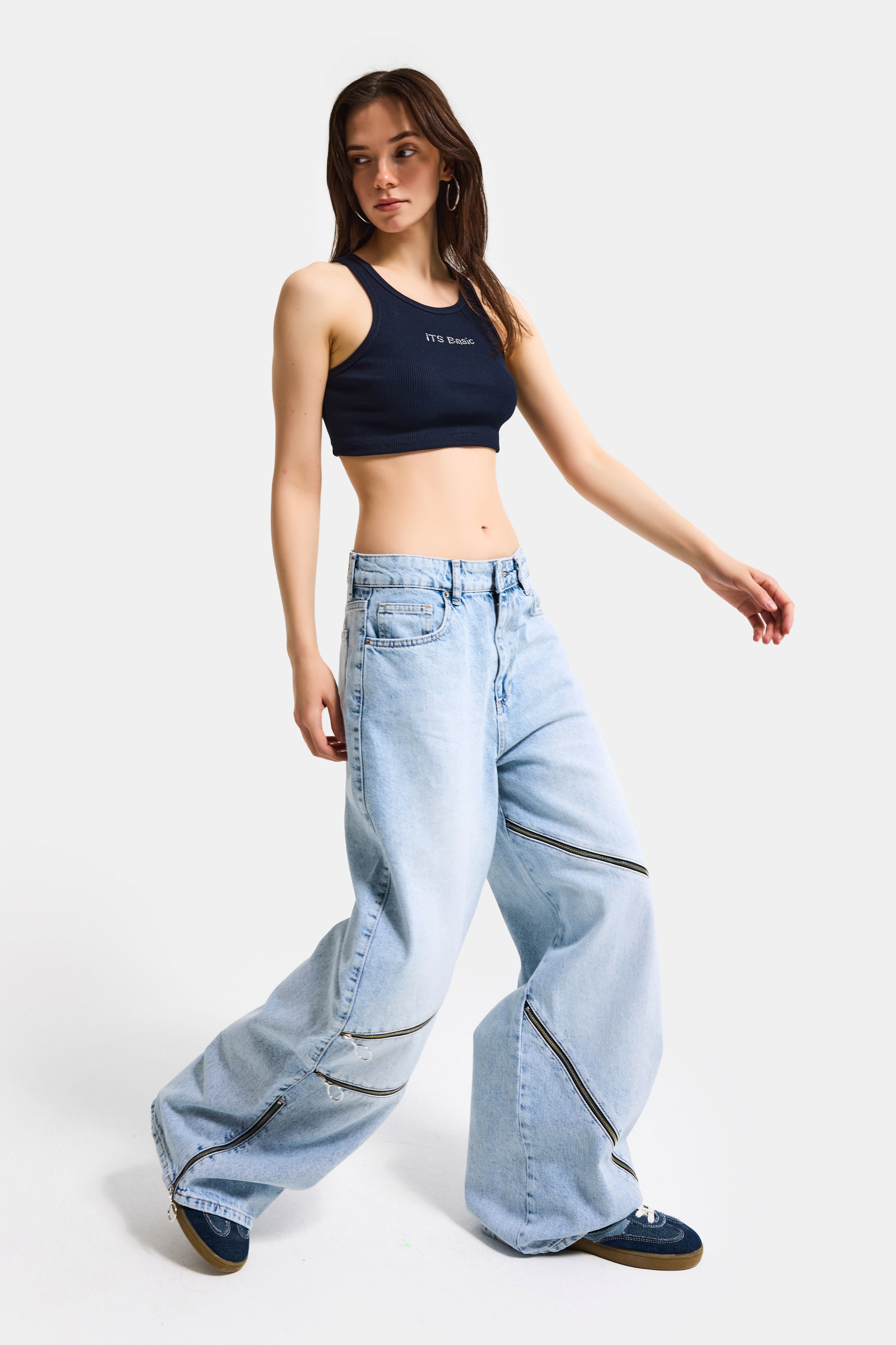 Kadın Ice 4s6-3 Süper Baggy Fit Özel Tasarım Denim Jean