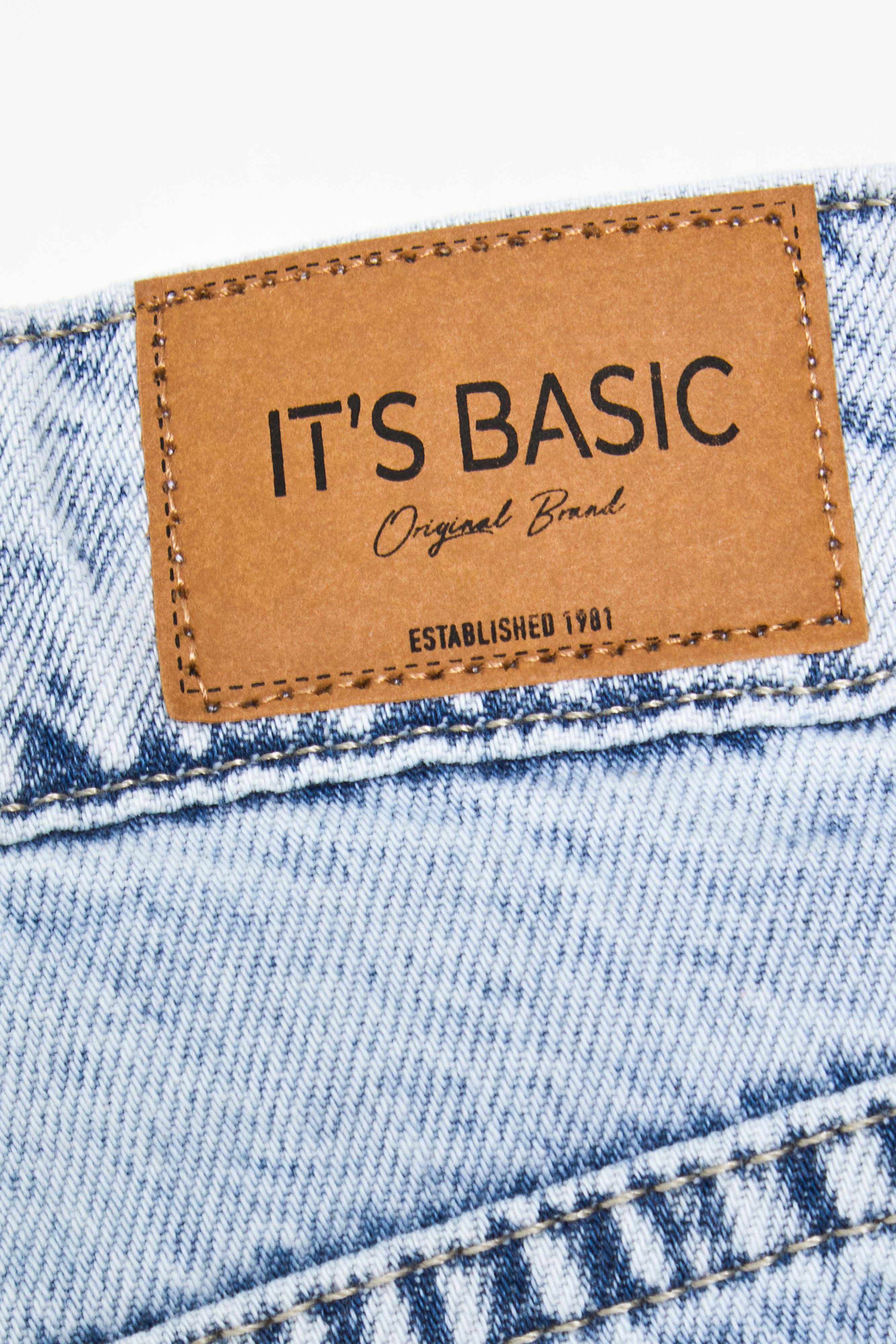 Kadın Ice Kot Rengi 3s5-3 Kırmızı Çiçek Nakışlı Midi Boy %100 Koton Rahat Kesim Tasarım Denim Şort