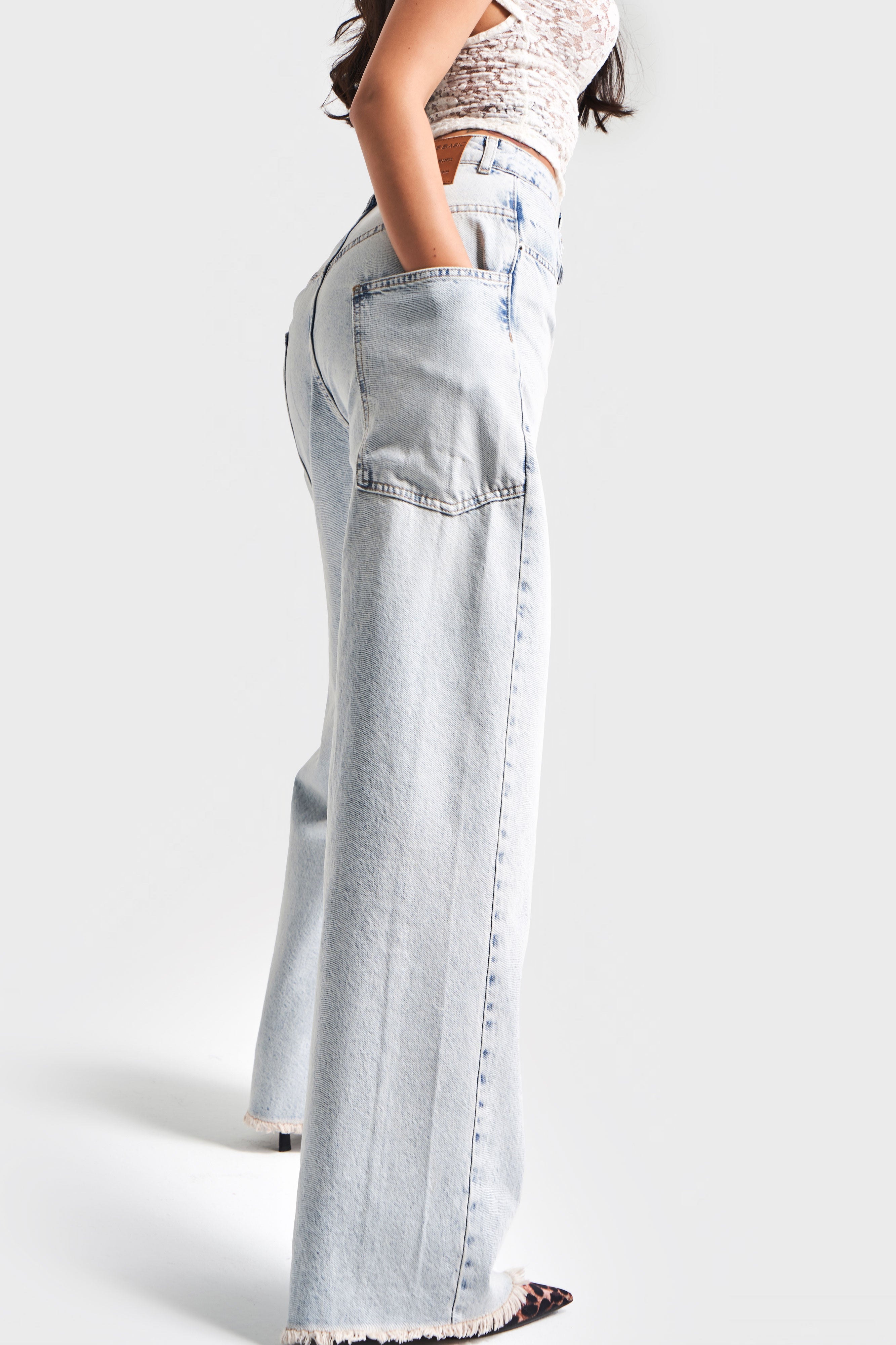 Kadın Ice Kot Rengi 4s5-75 Skater Fit %100 Koton Fermuar Detaylı Denim Jean