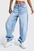 Kadın Ice Kot Rengi Cindy 4s6-3 Skater Fit Bol Kesim %100 Koton Denim Jean