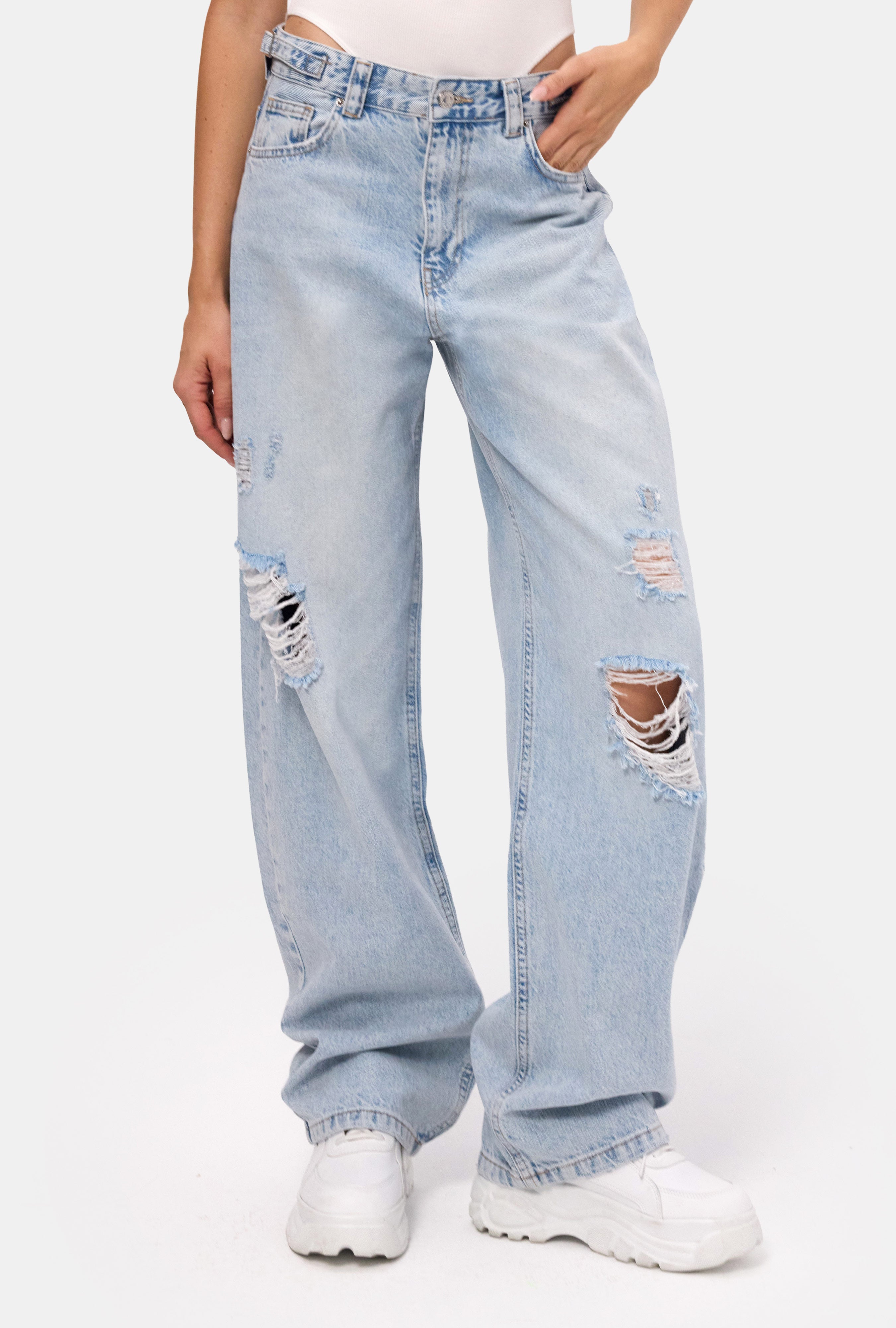 Kadın Ice Lotus 12s6-3 Süper Baggy Fit Denim Jean