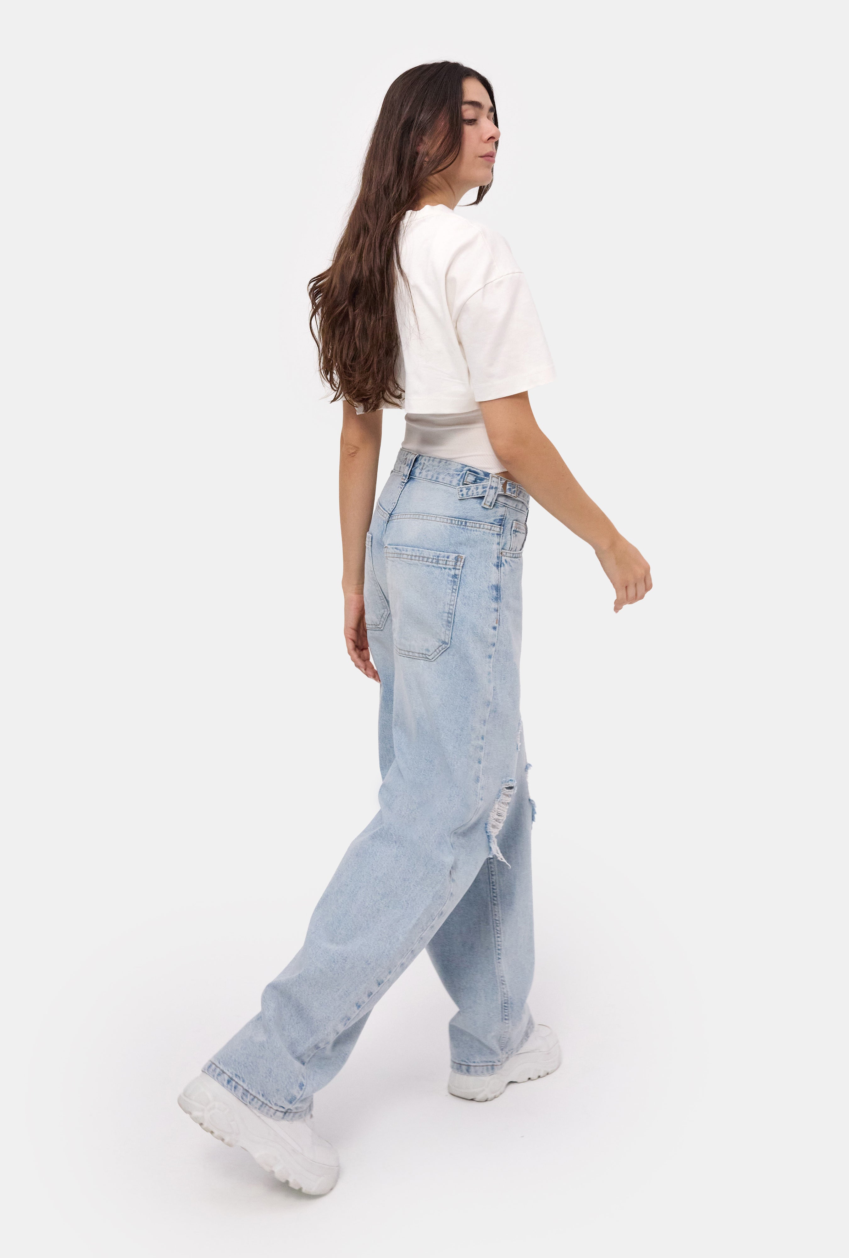 Kadın Ice Lotus 12s6-3 Süper Baggy Fit Denim Jean